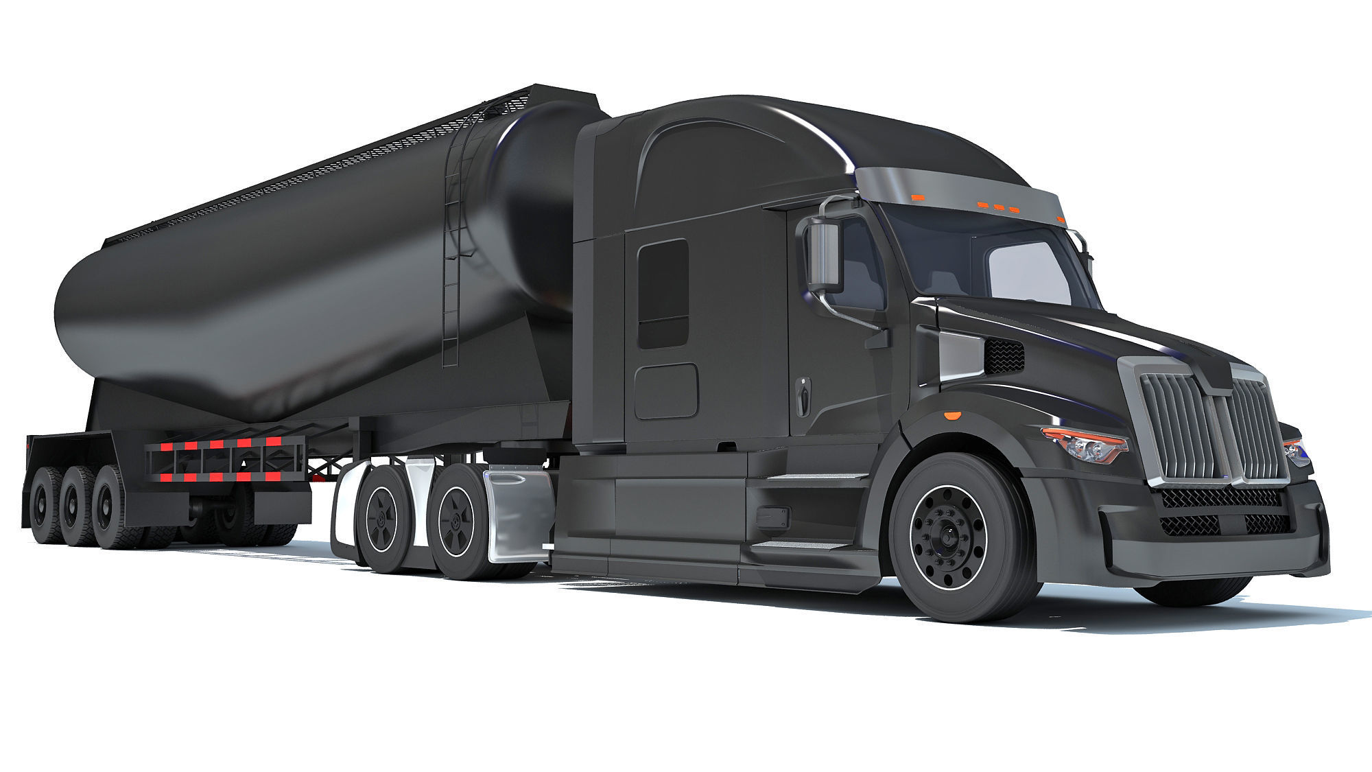 Truck with Tank Trailer 3D model_9