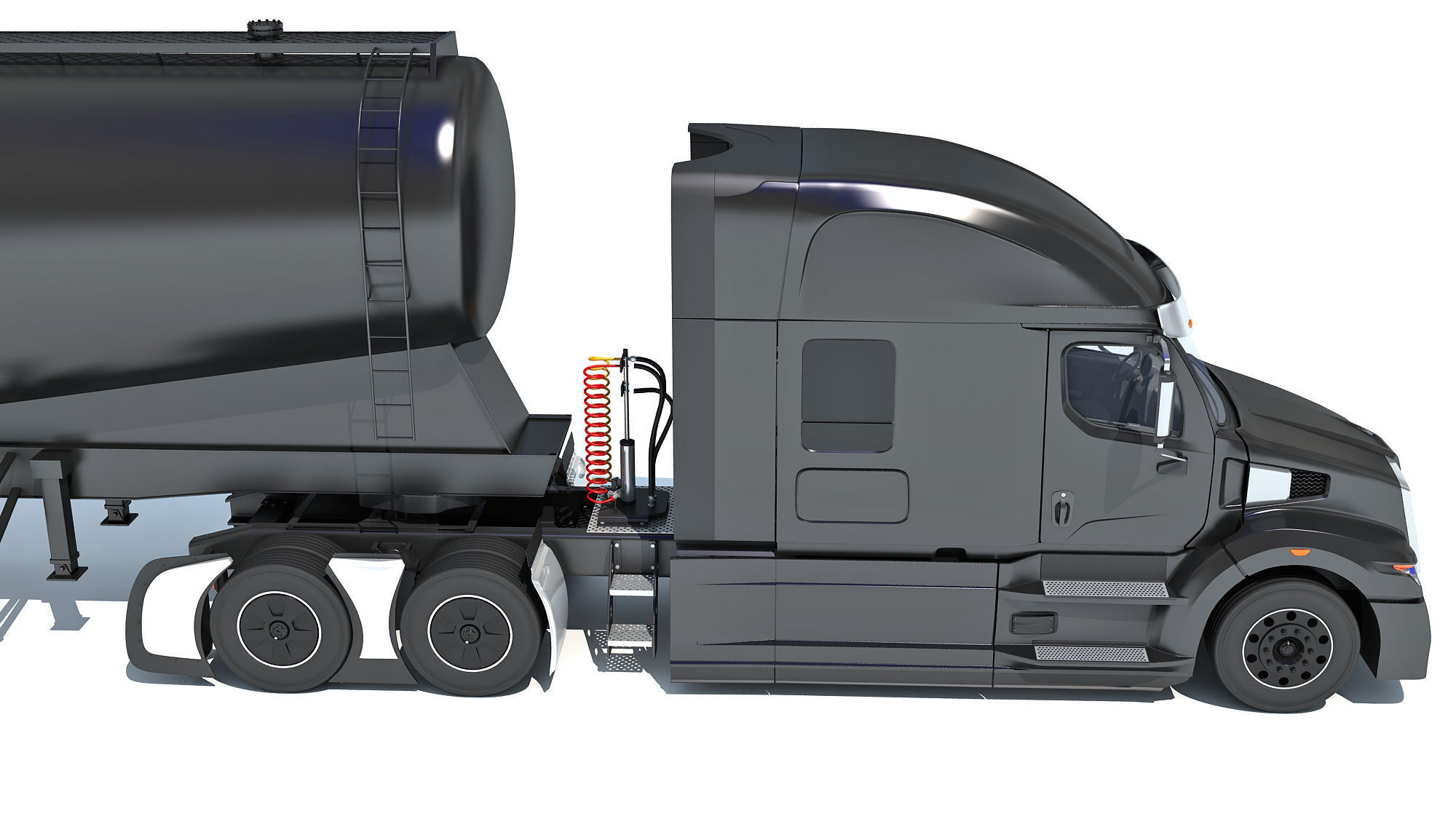 Truck with Tank Trailer 3D model_14