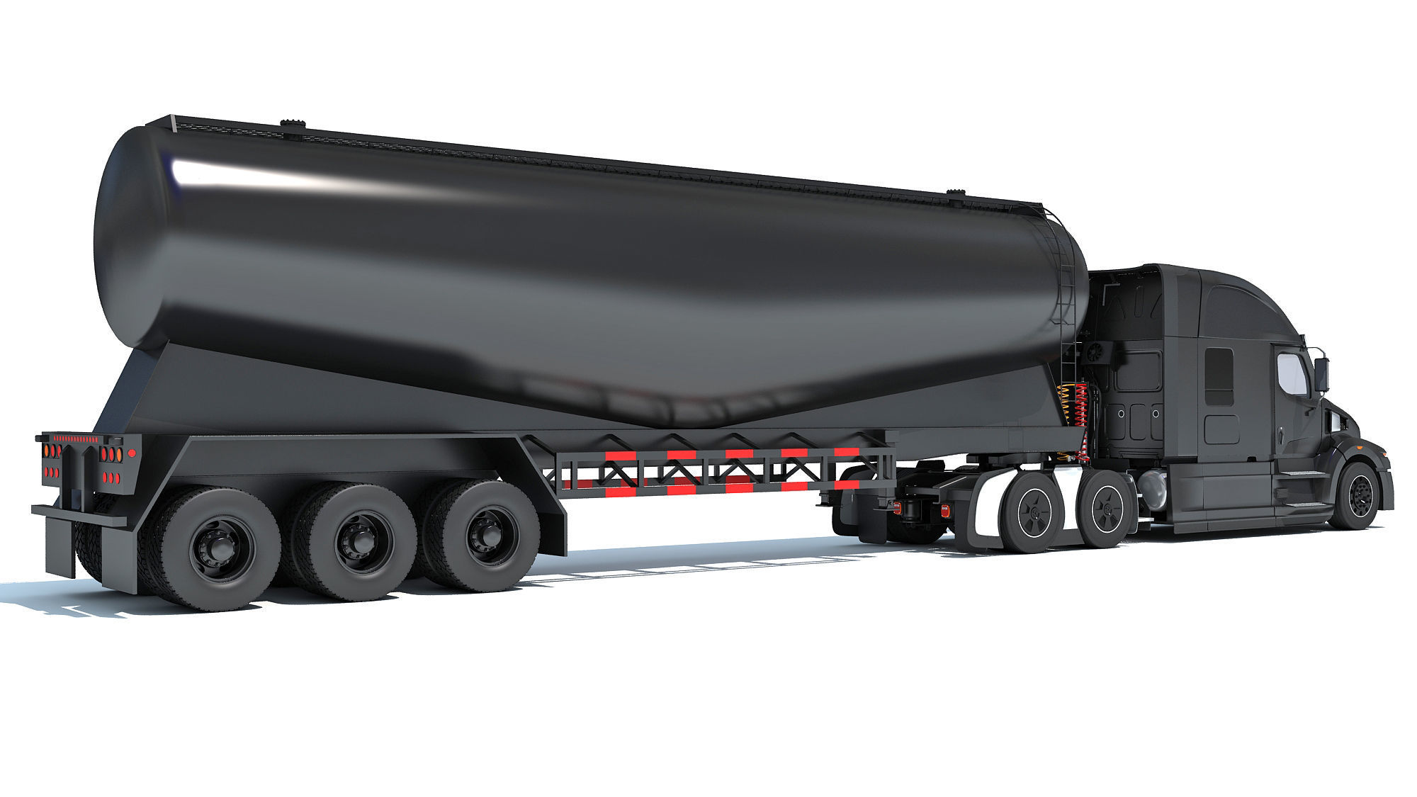 Truck with Tank Trailer 3D model_4