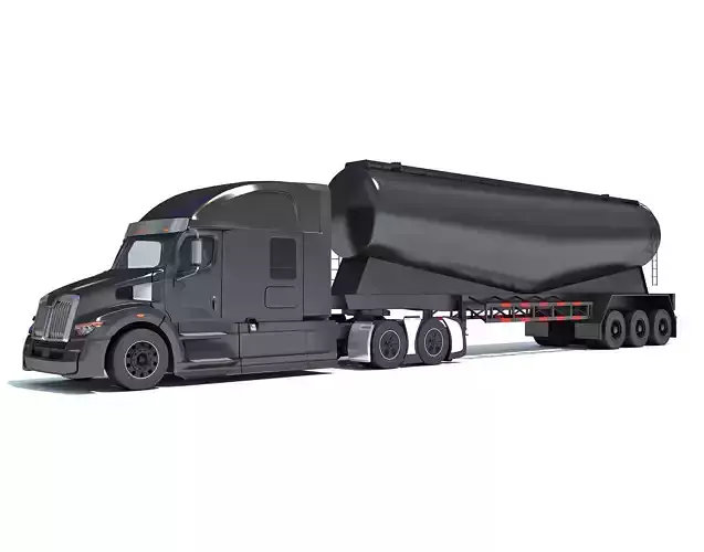 Truck with Tank Trailer 3D model