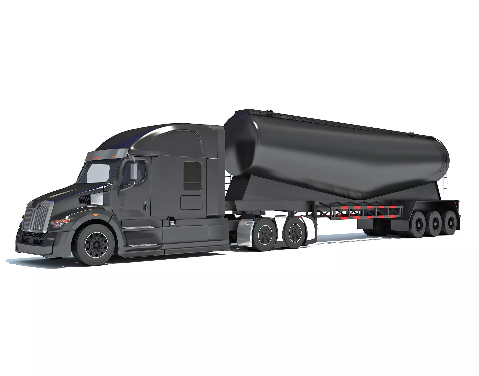 Truck with Tank Trailer 3D model_0