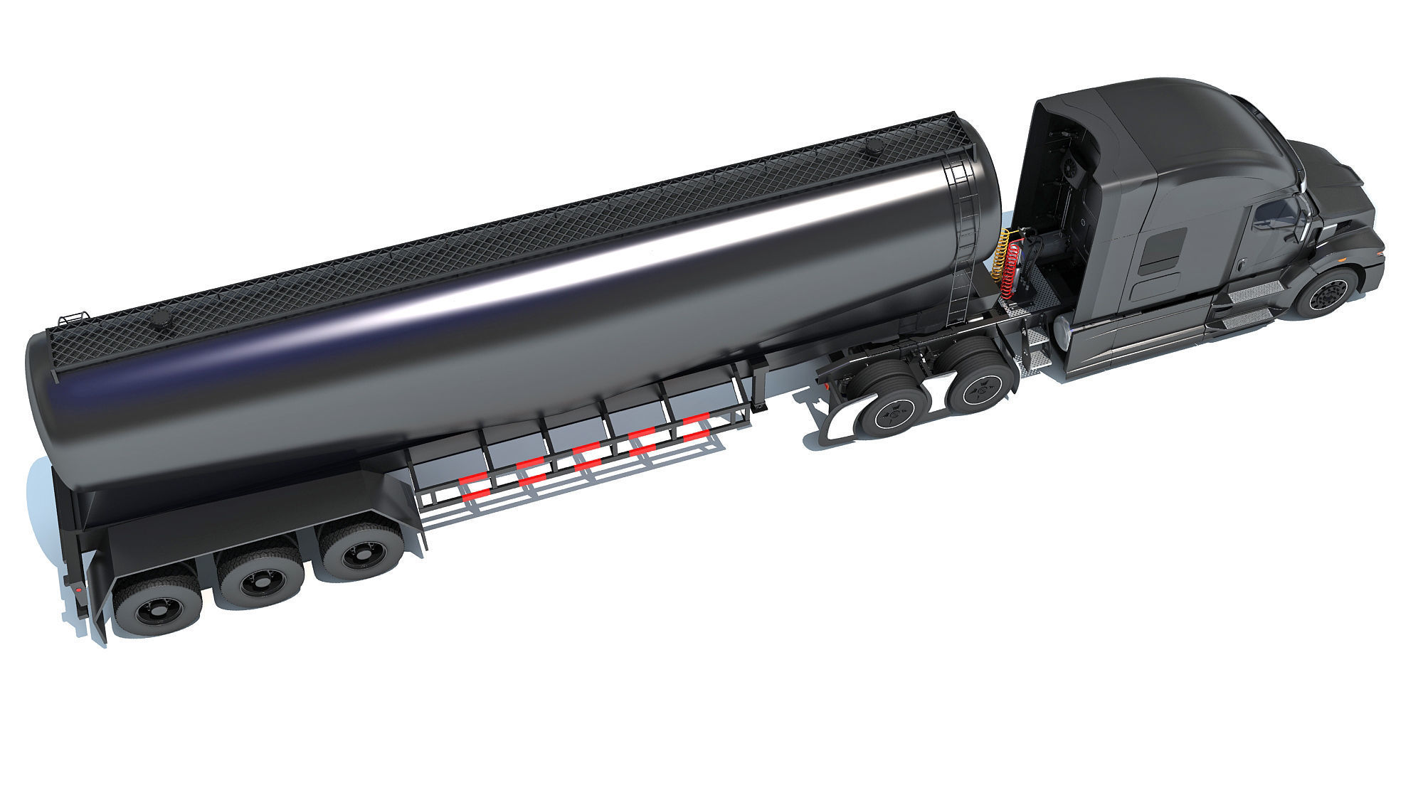 Truck with Tank Trailer 3D model_6
