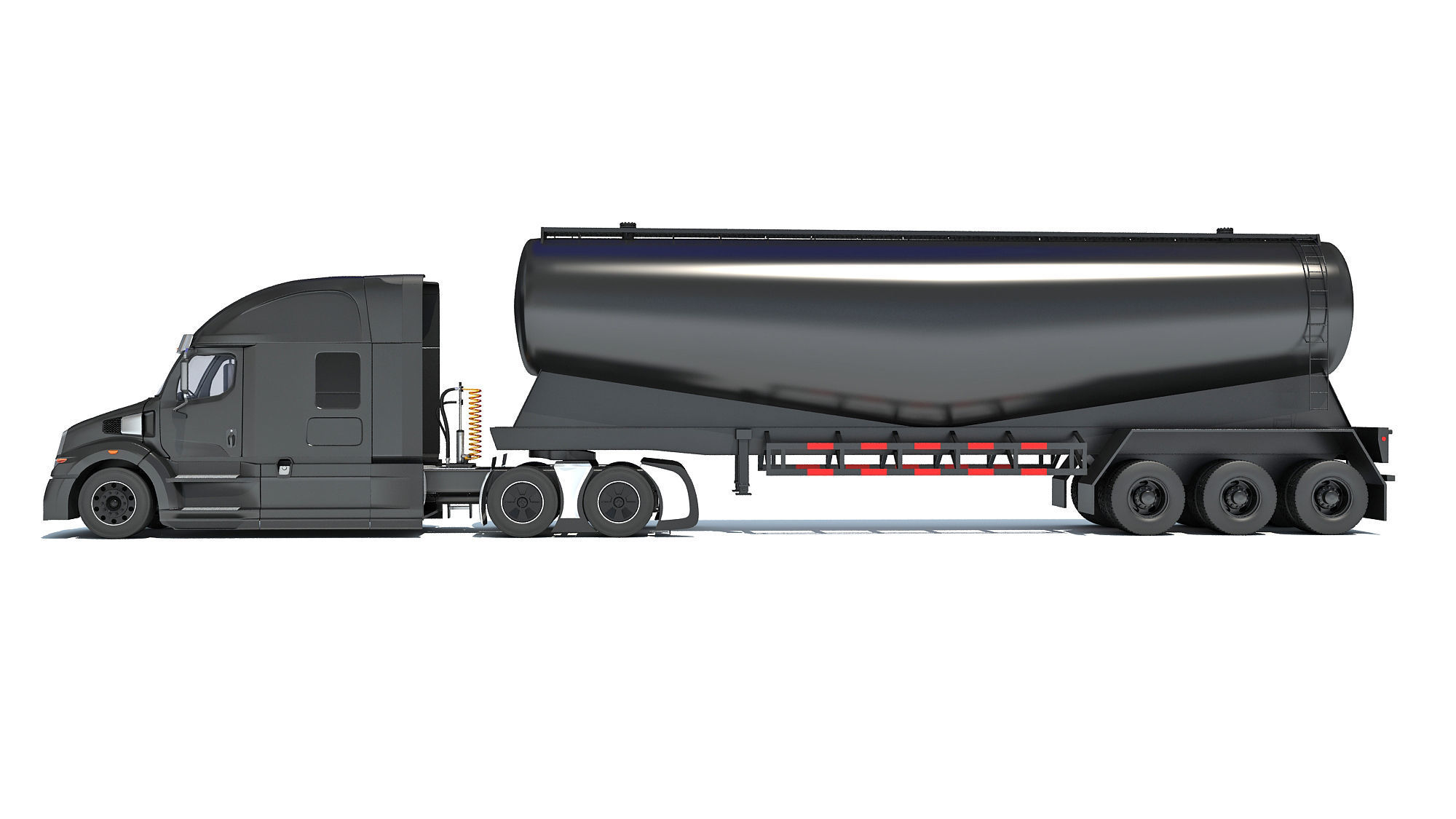 Truck with Tank Trailer 3D model_1