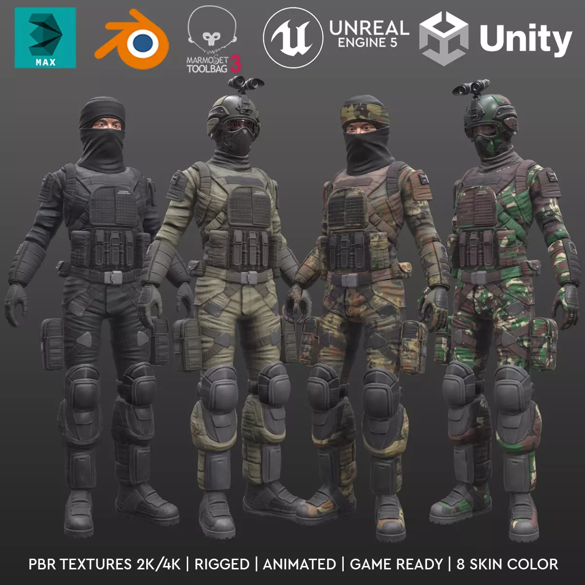 ARMY SUIT Low-poly 3D model_0