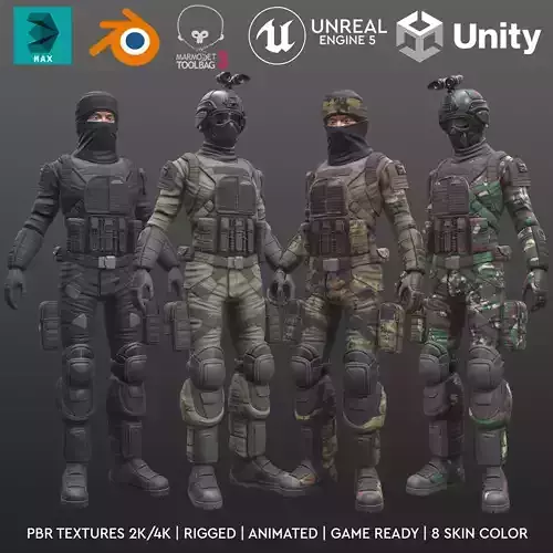 ARMY SUIT Low-poly 3D model
