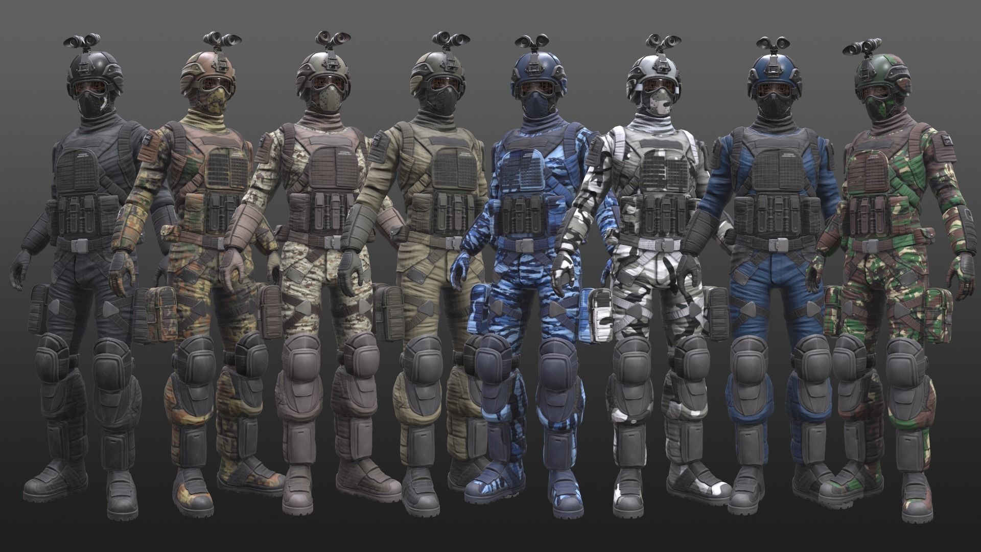 ARMY SUIT Low-poly 3D model_3