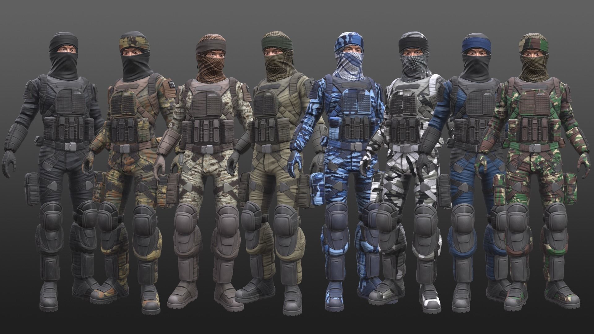 ARMY SUIT Low-poly 3D model_4