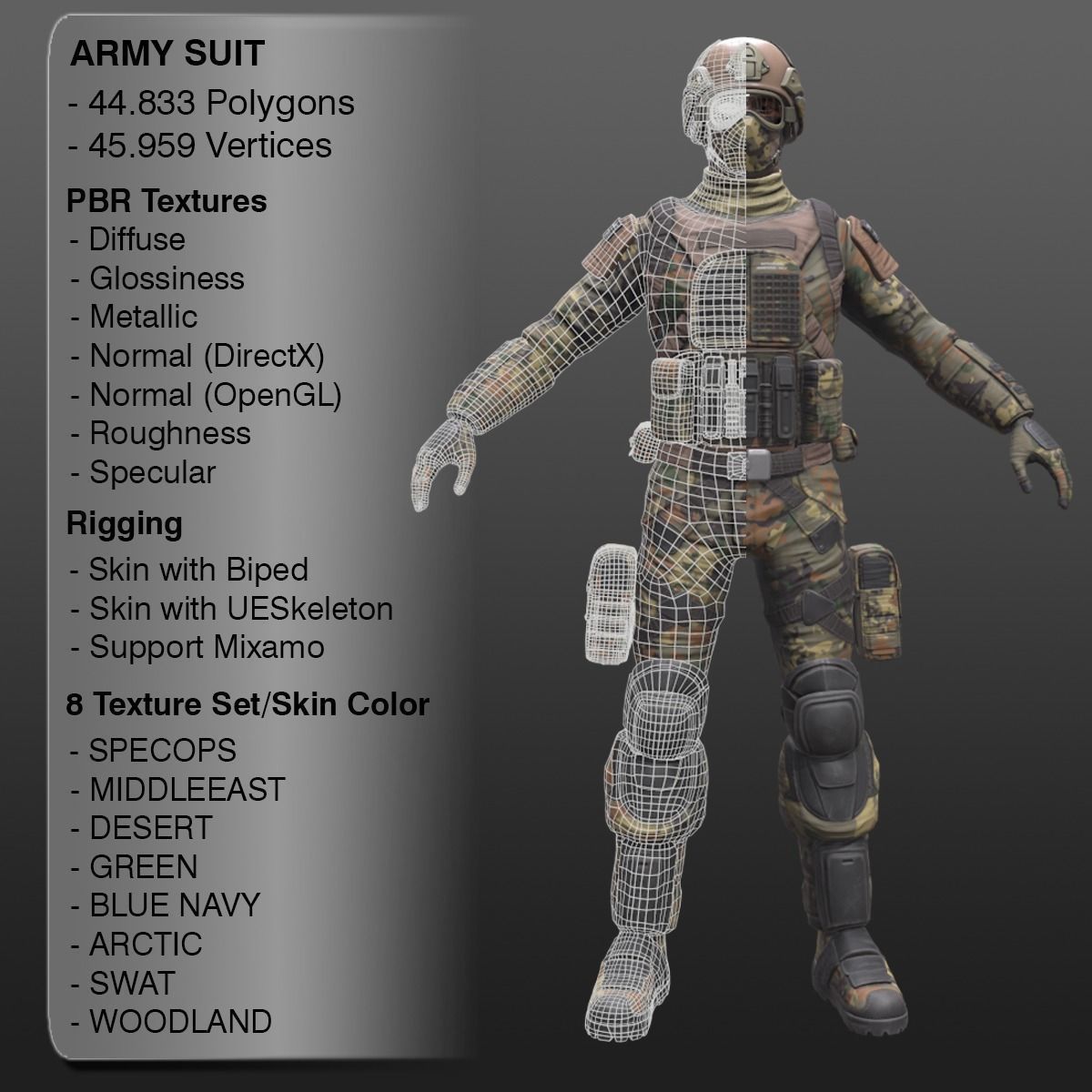 ARMY SUIT Low-poly 3D model_2