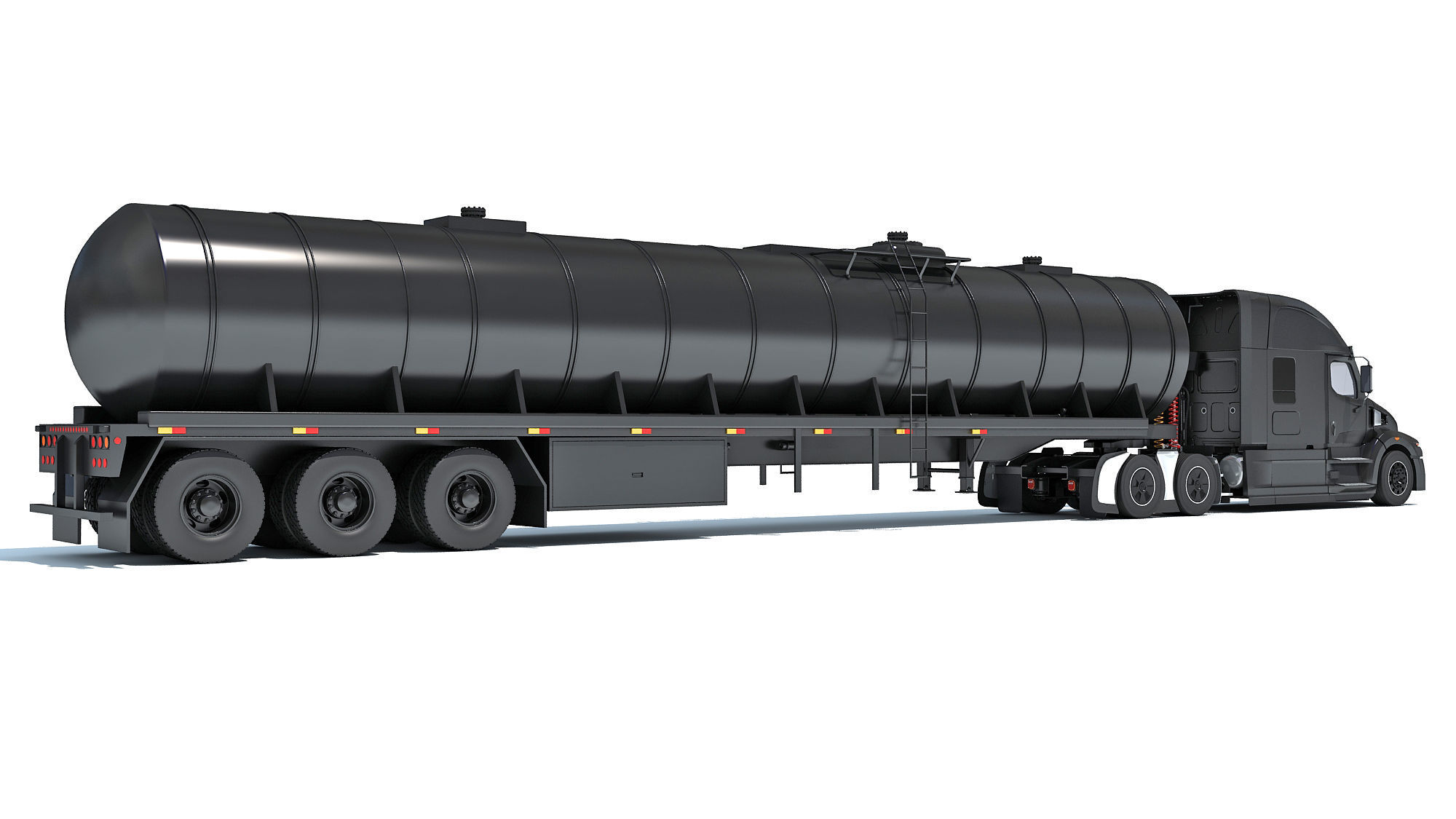 Truck with Tank Semitrailer 3D model_4