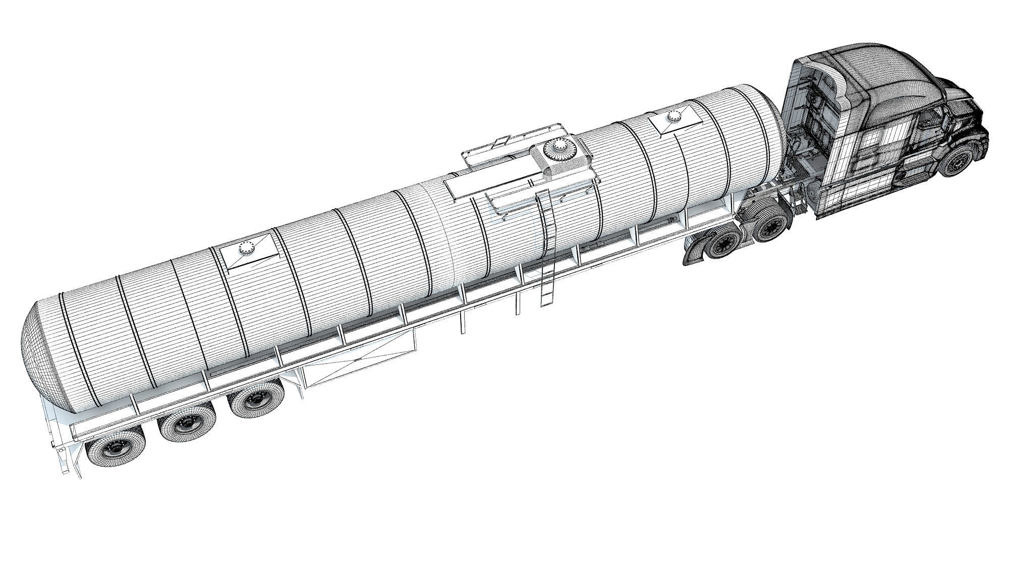 Truck with Tank Semitrailer 3D model_18