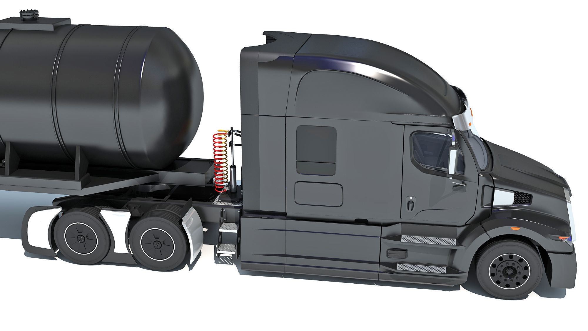 Truck with Tank Semitrailer 3D model_14