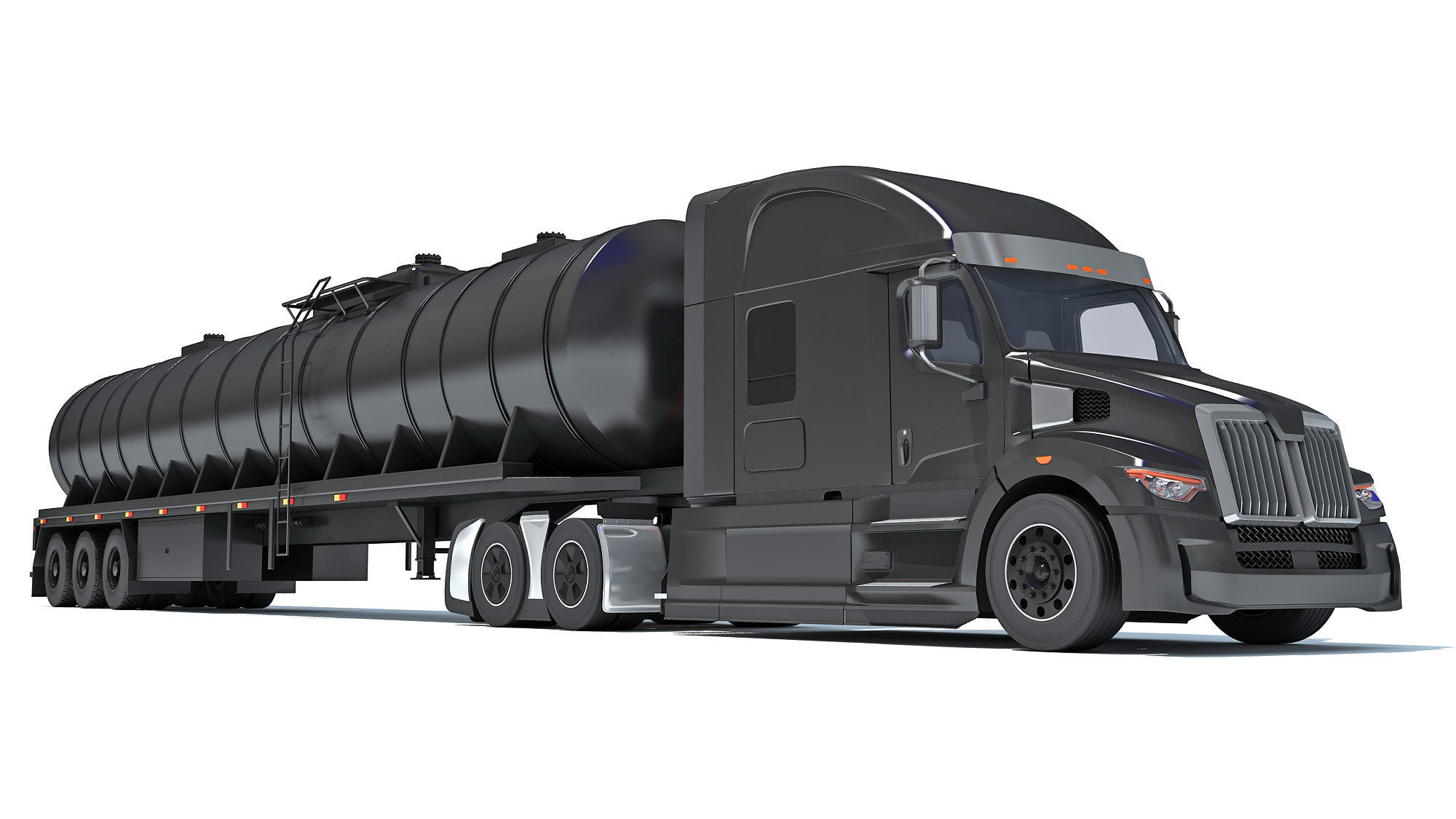 Truck with Tank Semitrailer 3D model_9