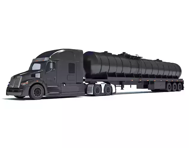 Truck with Tank Semitrailer 3D model