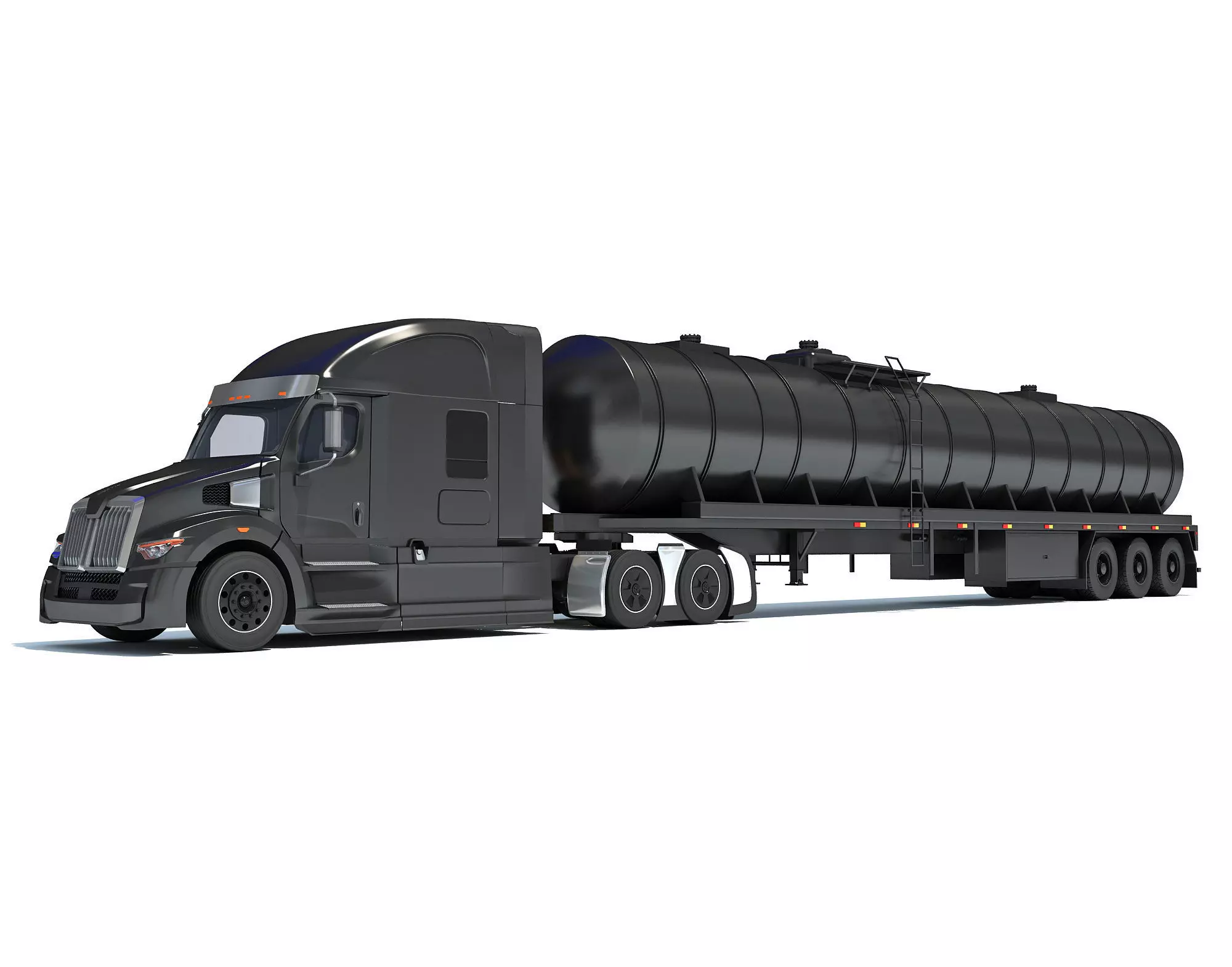 Truck with Tank Semitrailer 3D model_0
