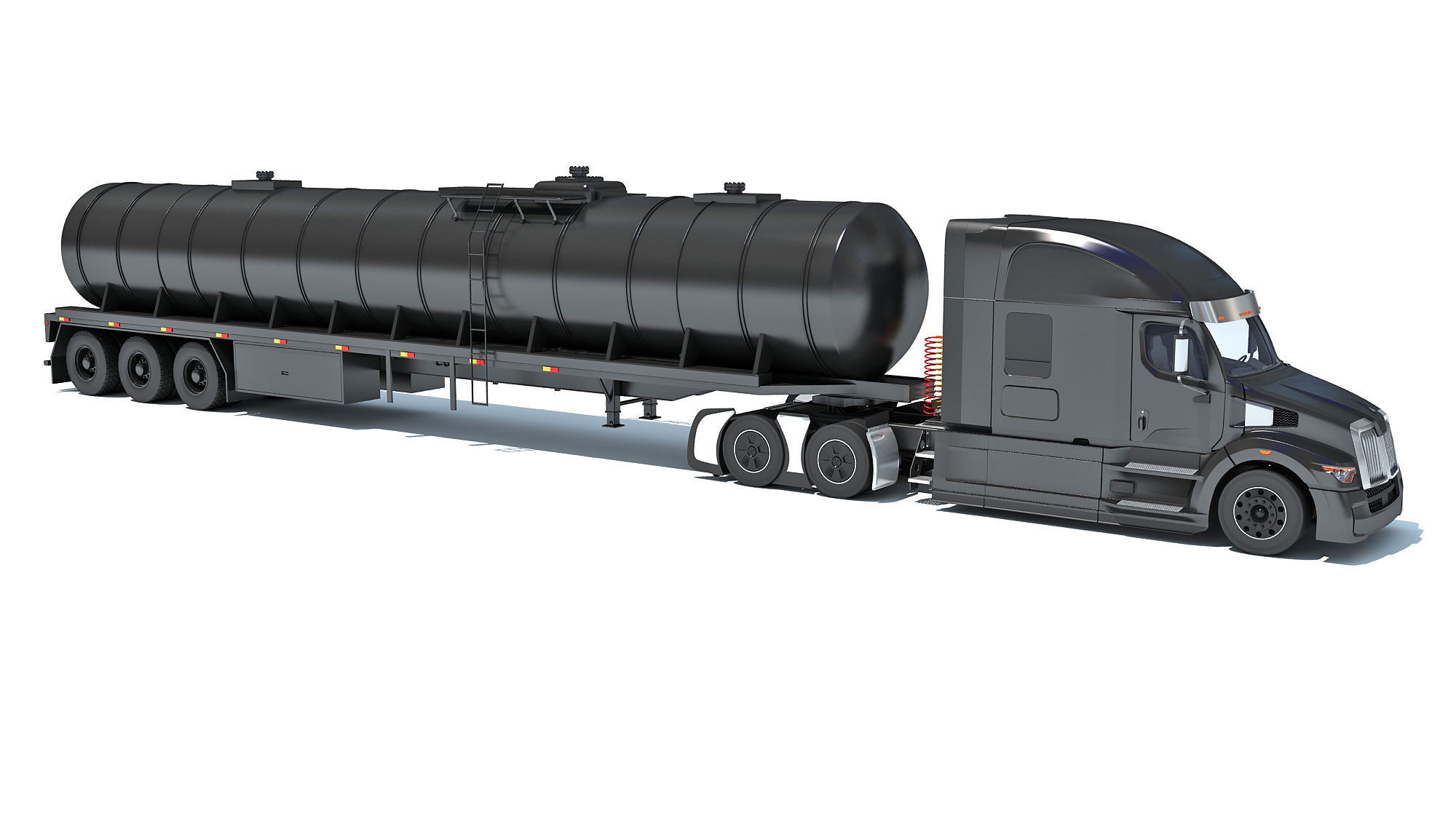 Truck with Tank Semitrailer 3D model_7