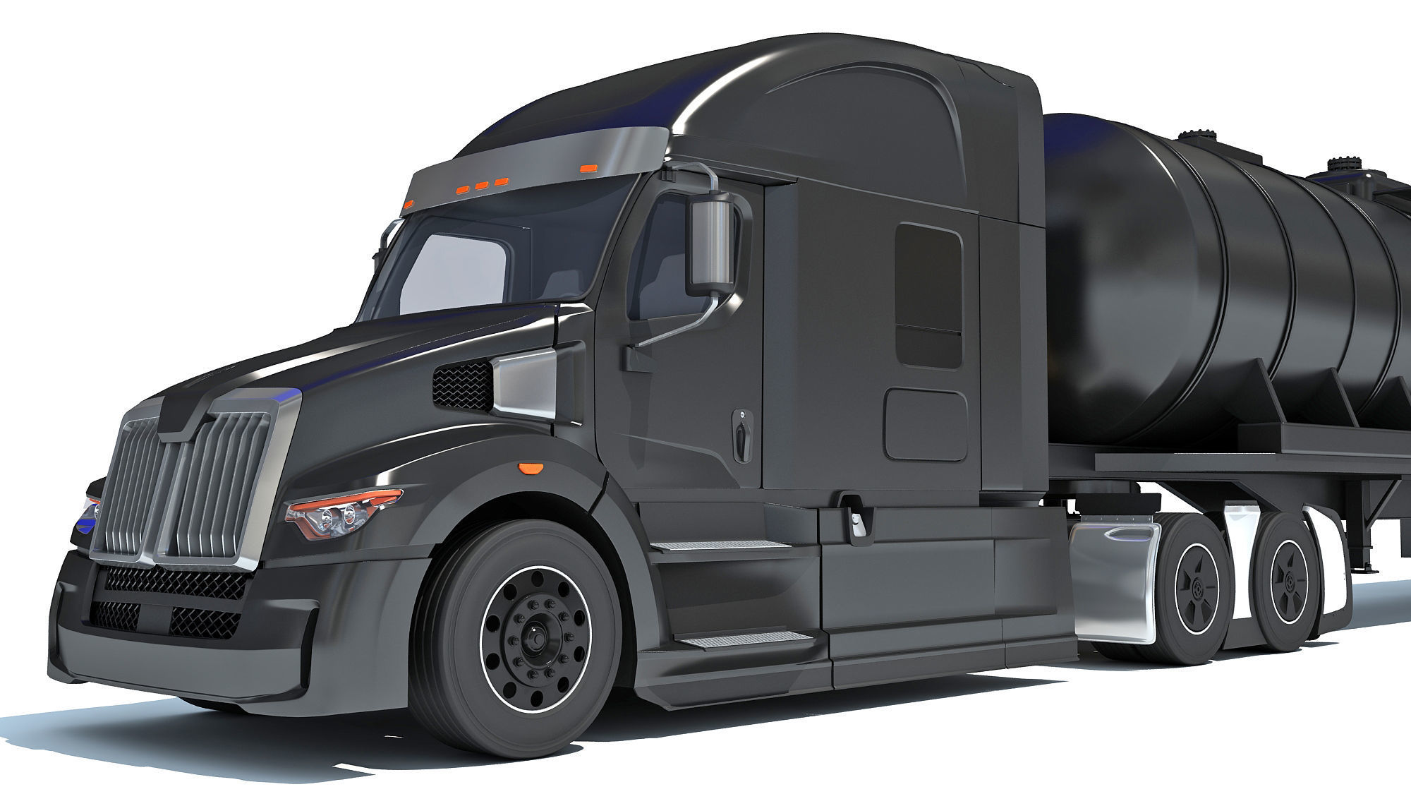 Truck with Tank Semitrailer 3D model_12