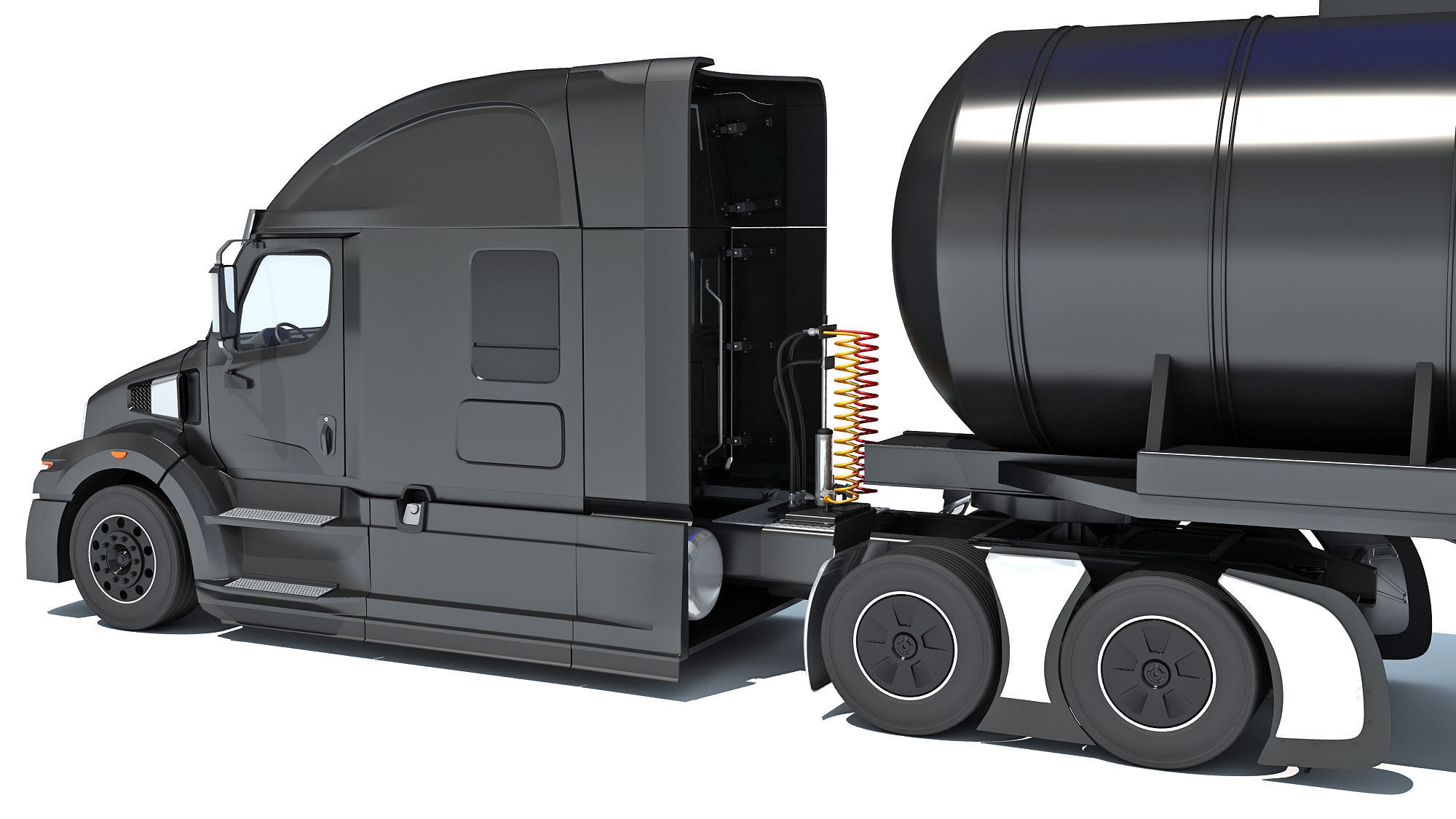 Truck with Tank Semitrailer 3D model_13