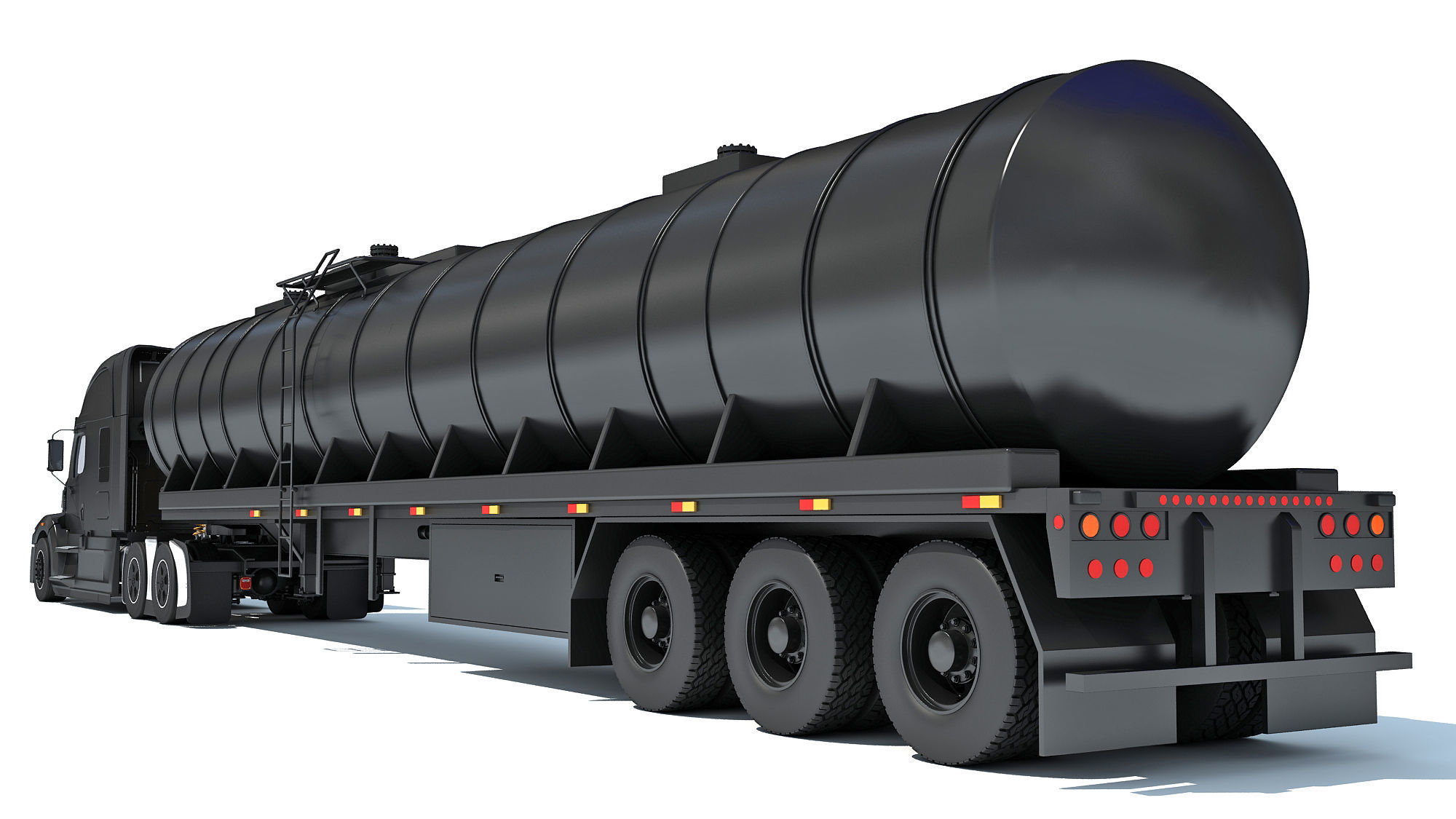 Truck with Tank Semitrailer 3D model_3