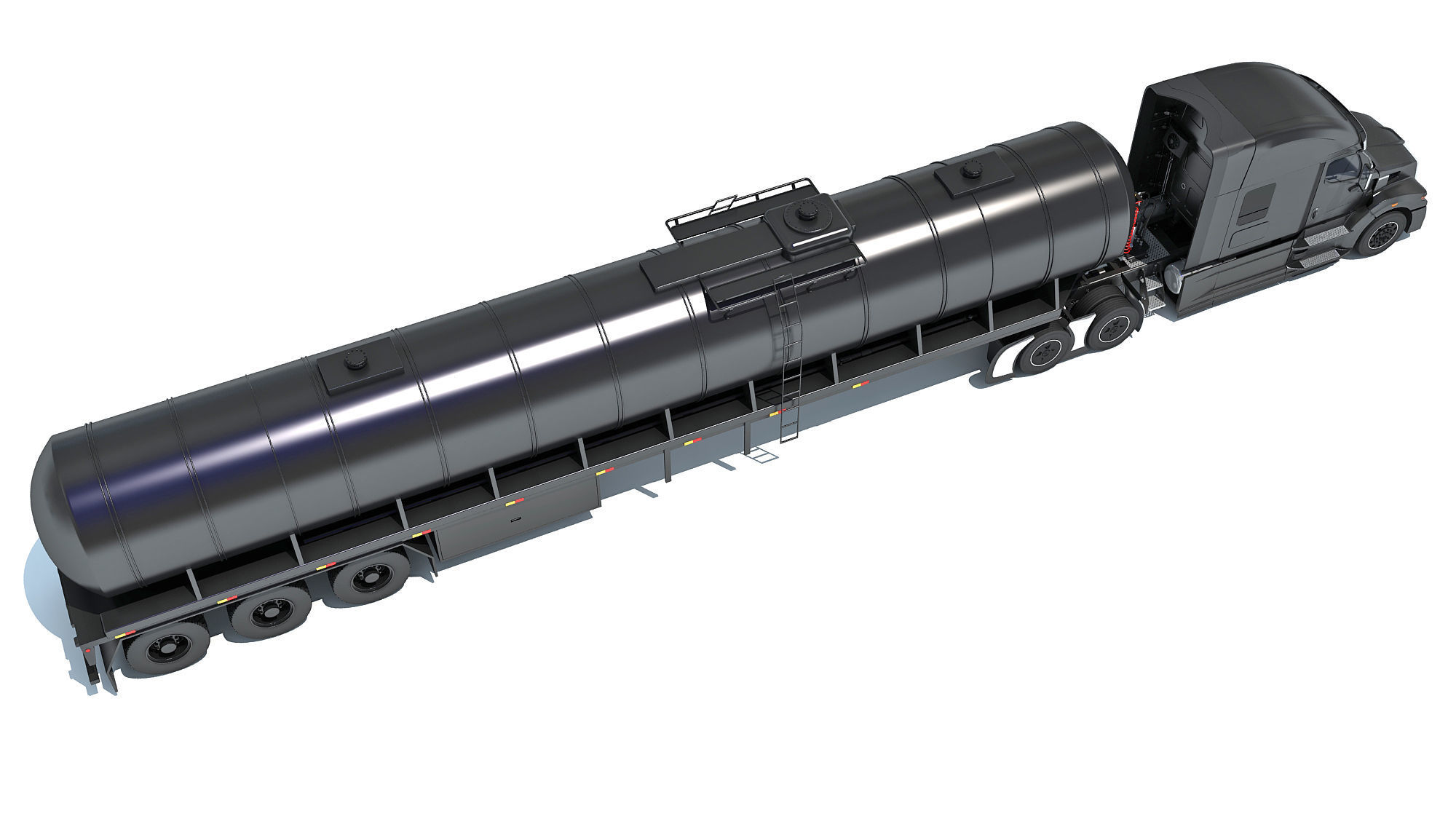 Truck with Tank Semitrailer 3D model_6