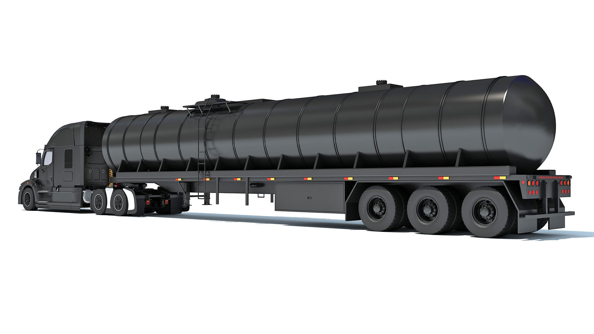 Truck with Tank Semitrailer 3D model_2