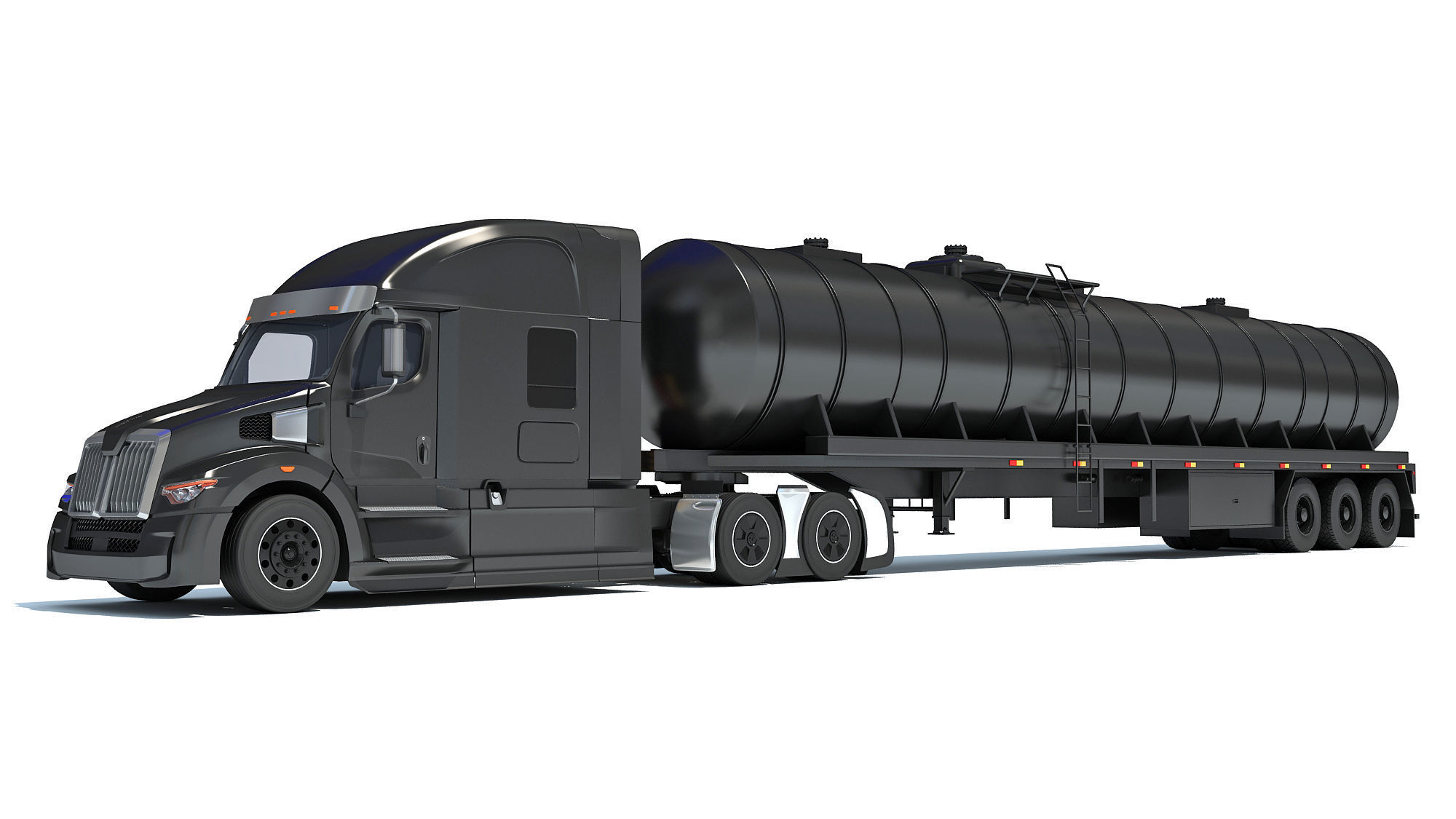 Truck with Tank Semitrailer 3D model_8