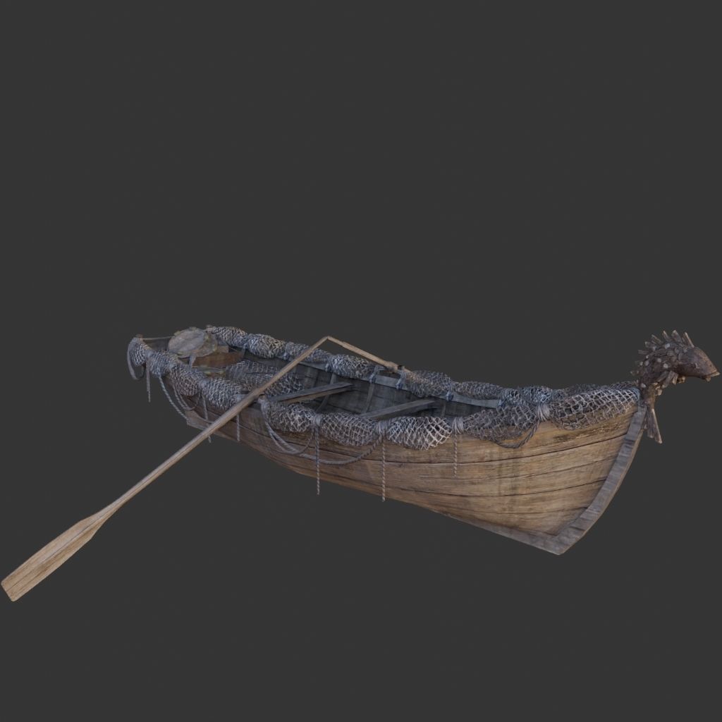 Boat With Animations Low-poly 3D model_5