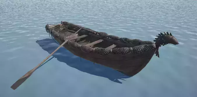Boat With Animations Low-poly 3D model