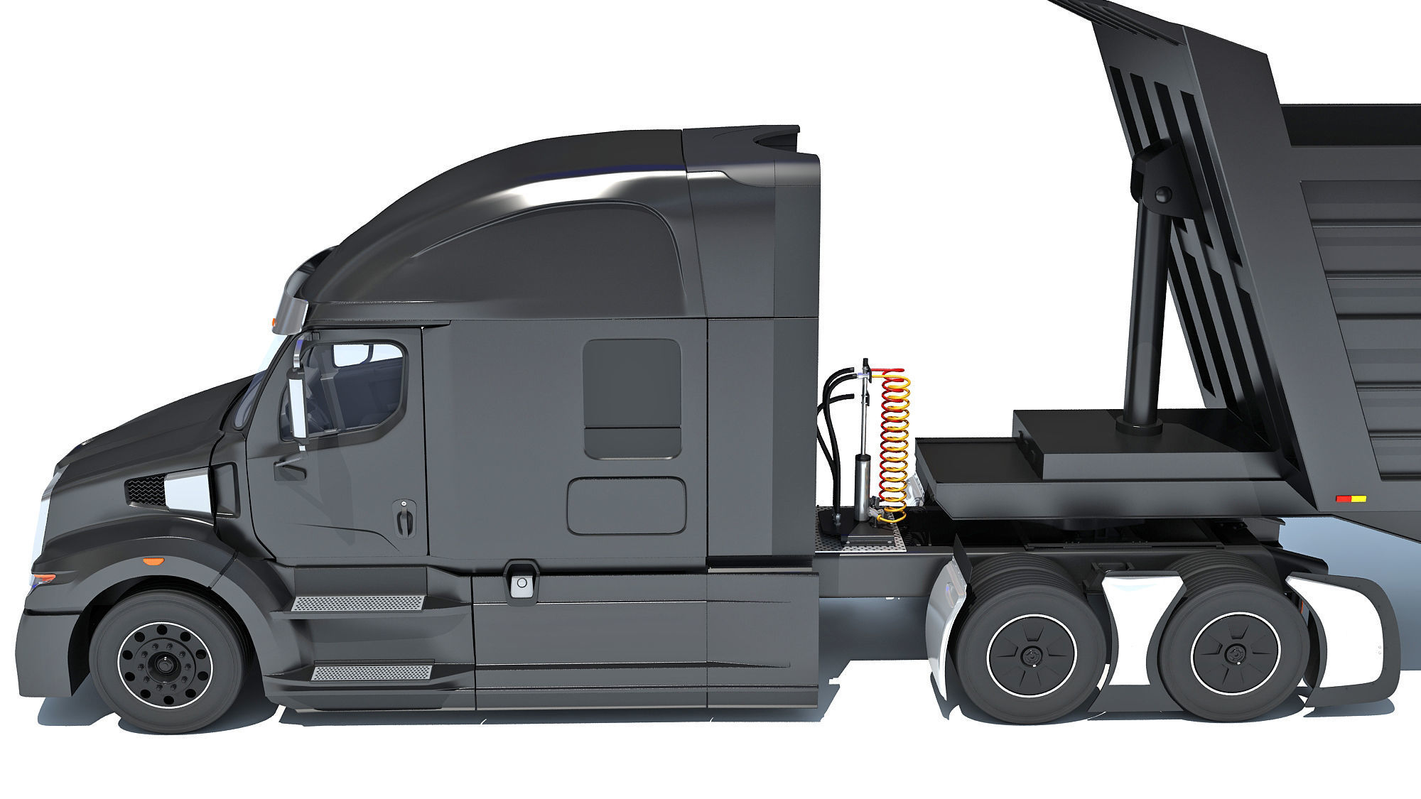 Truck with Tipper Trailer 3D model_14