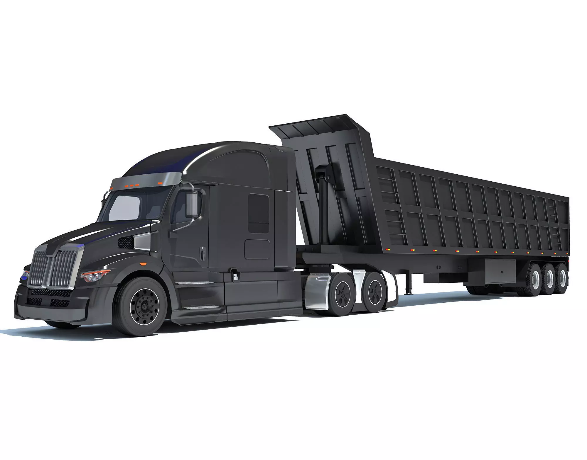 Truck with Tipper Trailer 3D model_0