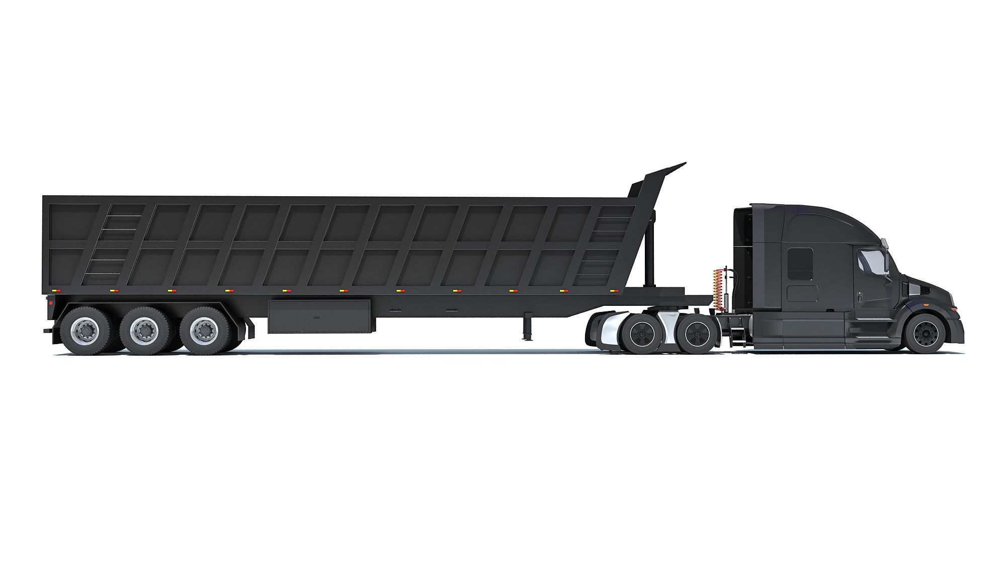 Truck with Tipper Trailer 3D model_5