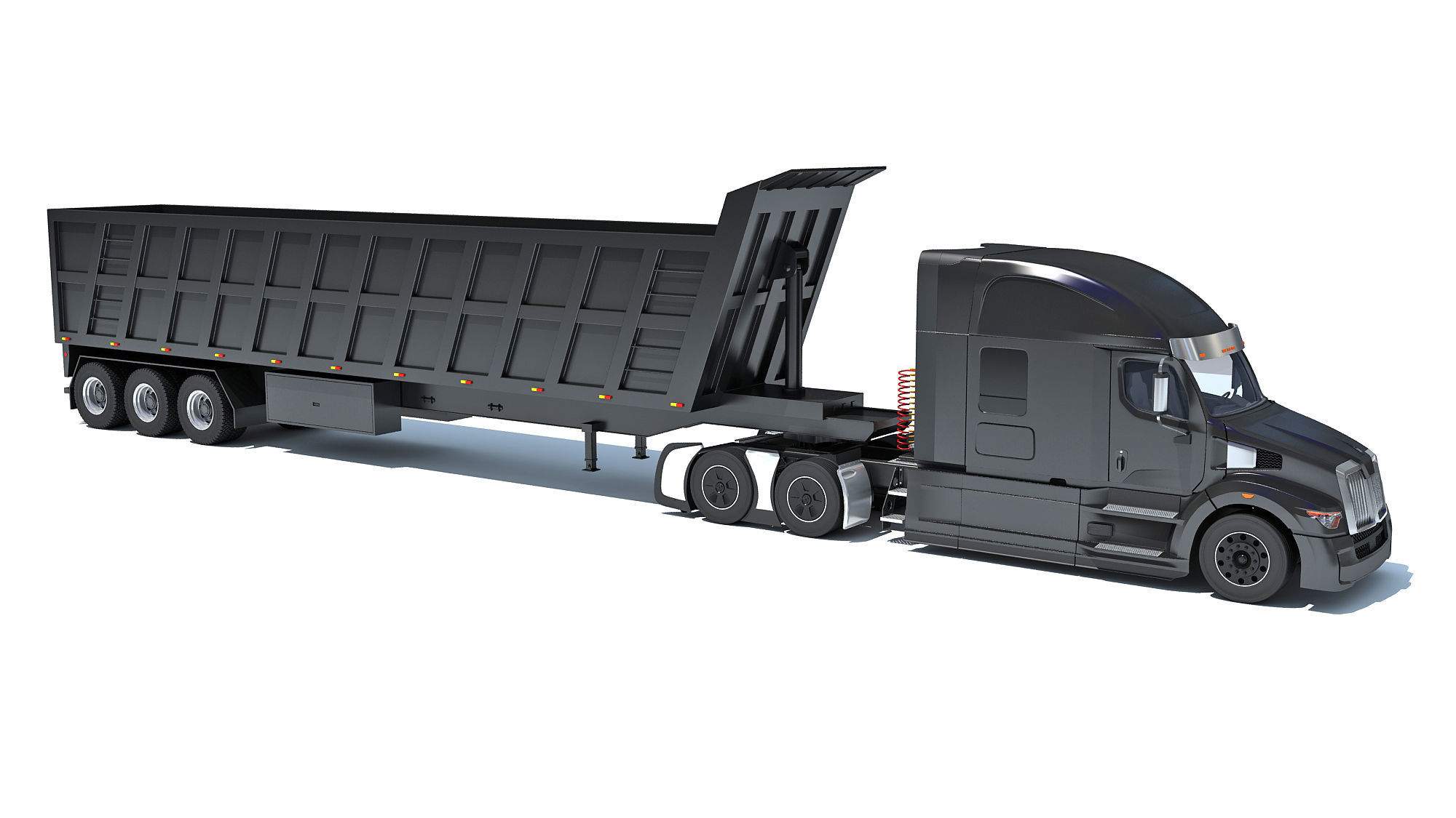 Truck with Tipper Trailer 3D model_7