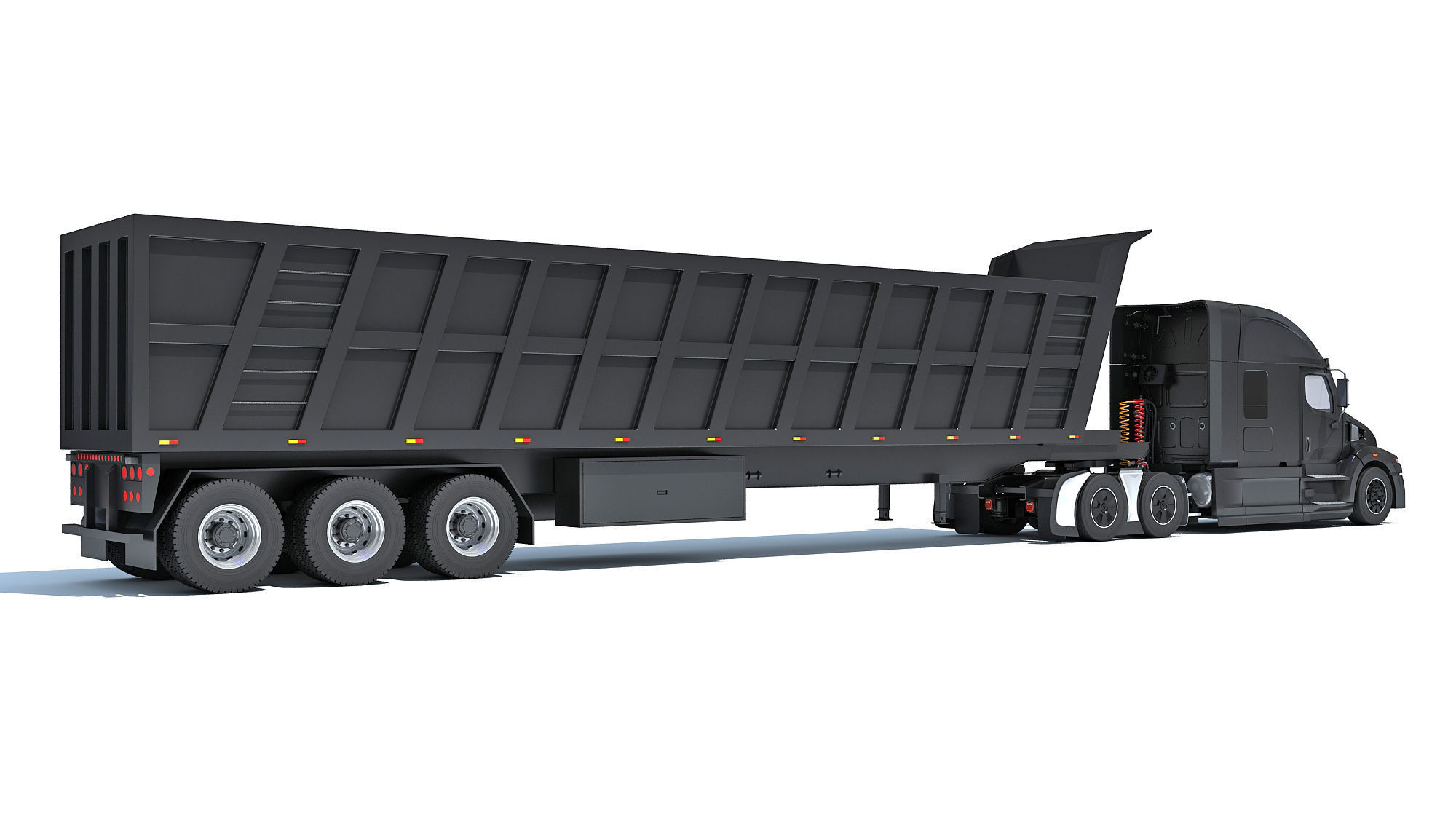 Truck with Tipper Trailer 3D model_4