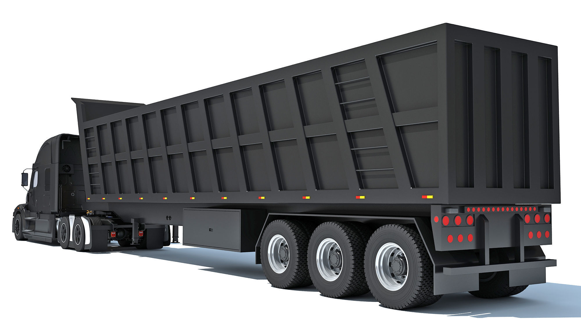 Truck with Tipper Trailer 3D model_3
