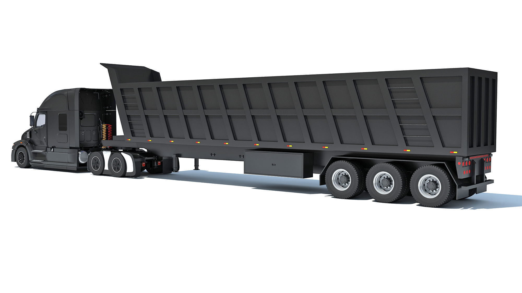 Truck with Tipper Trailer 3D model_2
