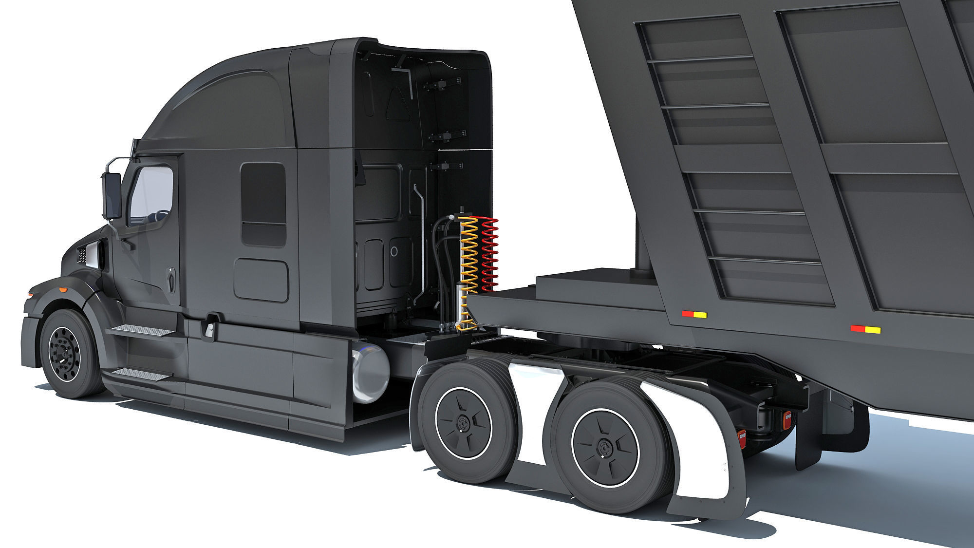 Truck with Tipper Trailer 3D model_13