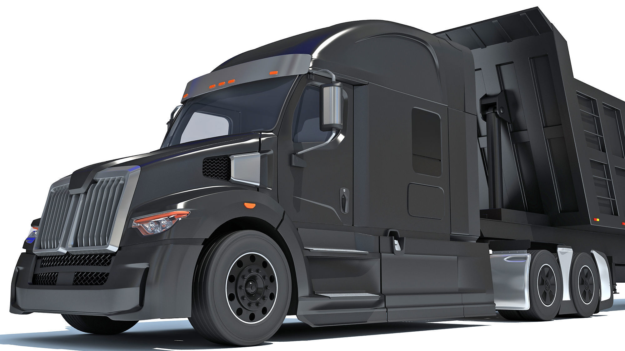 Truck with Tipper Trailer 3D model_12