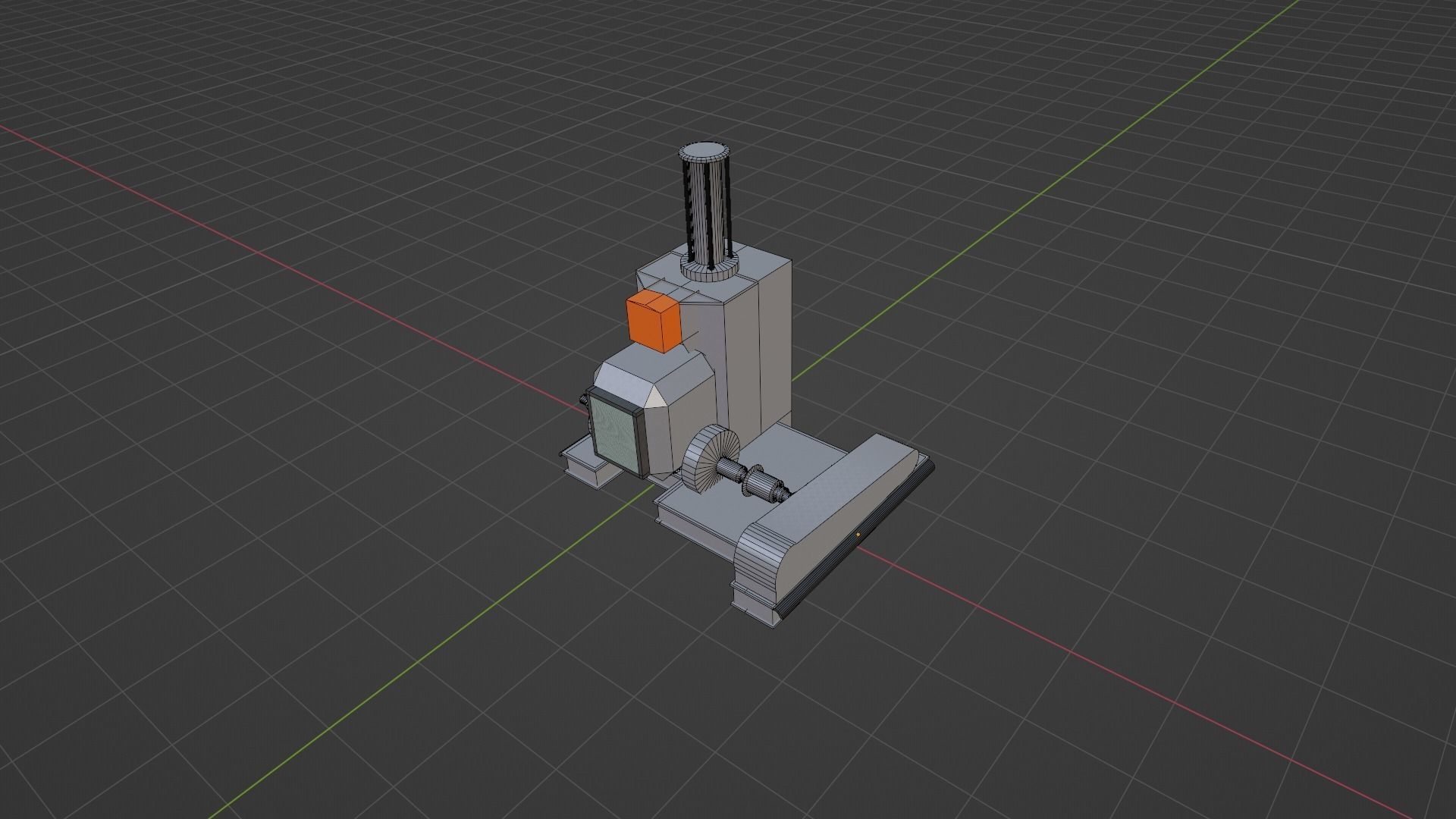 Rubber Mixing Machine Low-poly 3D model_3