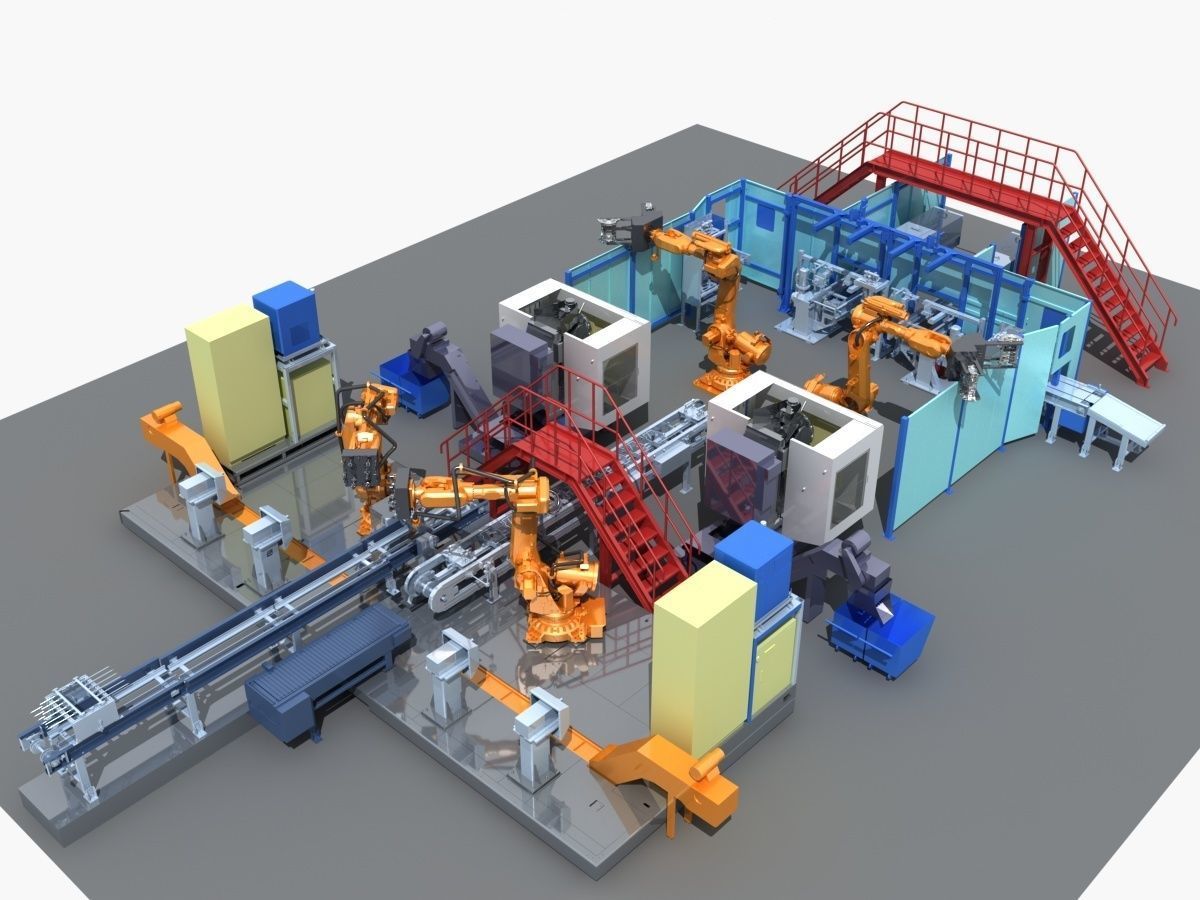 Industrial Equipment 27 - Automated Production Line for  3D model_1