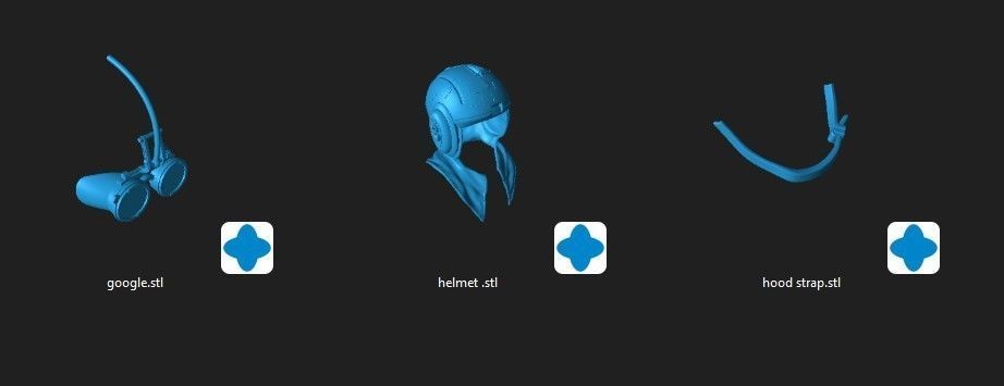 Anakin Pod Racer Helmet Bundle STL 3D print model_1