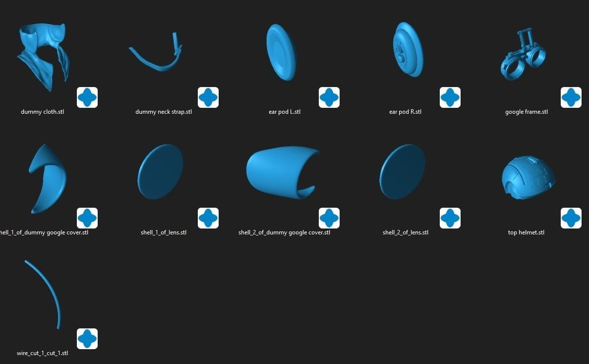 Anakin Pod Racer Helmet Bundle STL 3D print model_2