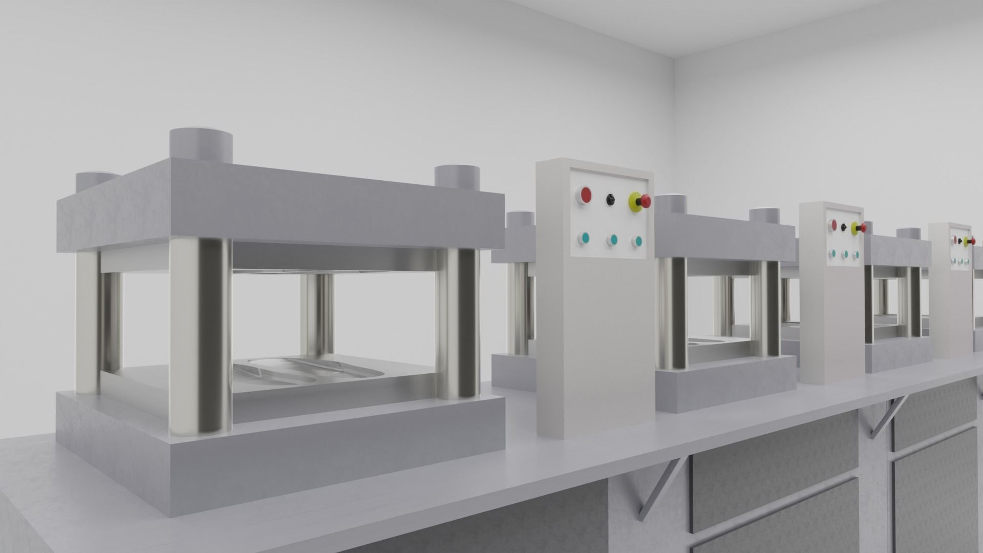 Hydraulic Rubber Sole Hot Press Machine 3D model_1