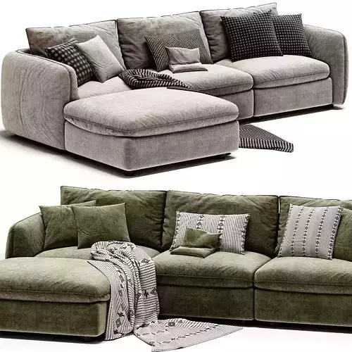 Ingel 3 Piece Sectional Ottoman Antwerp Cafe