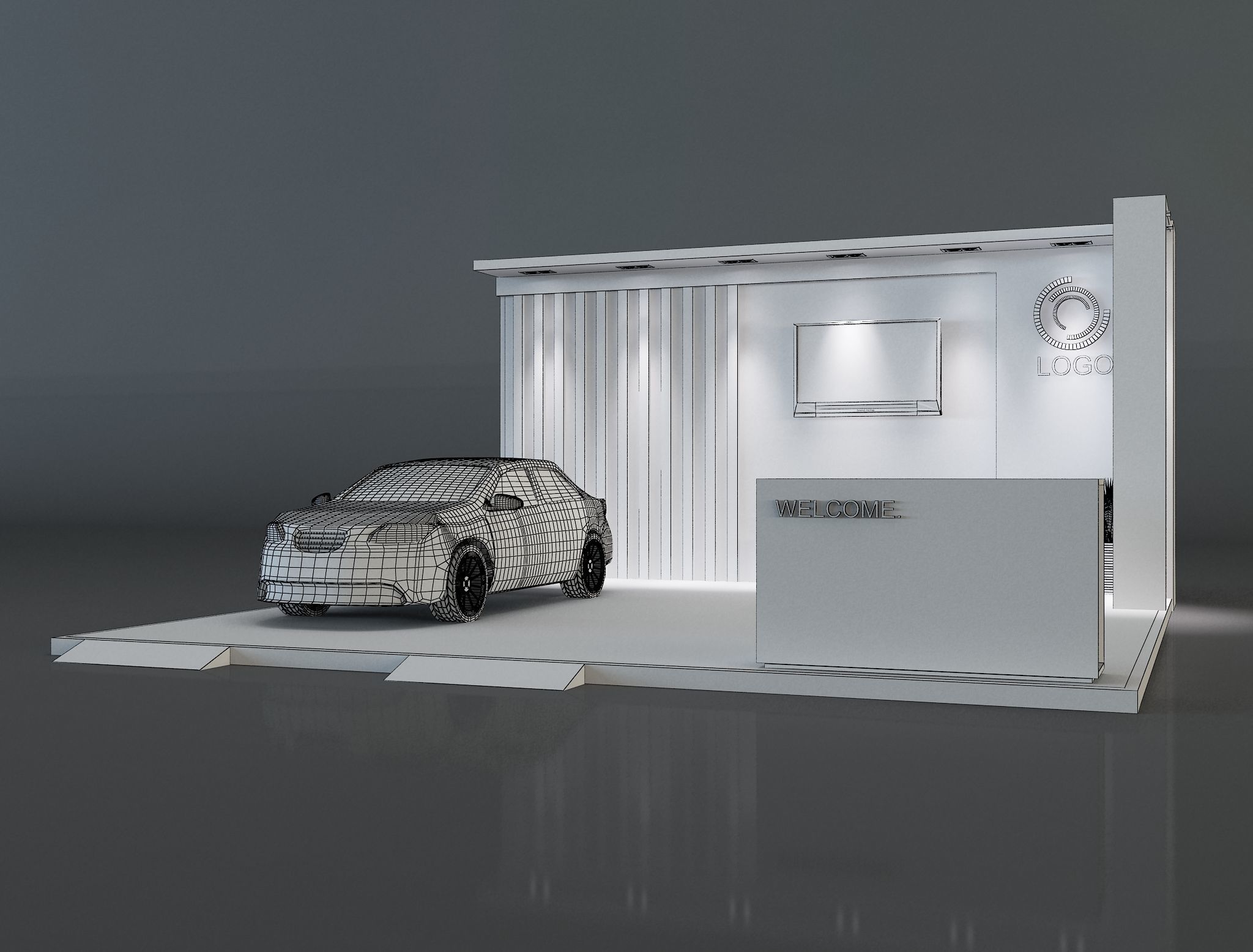 Booth Exhibition Stand a600 3D model_11