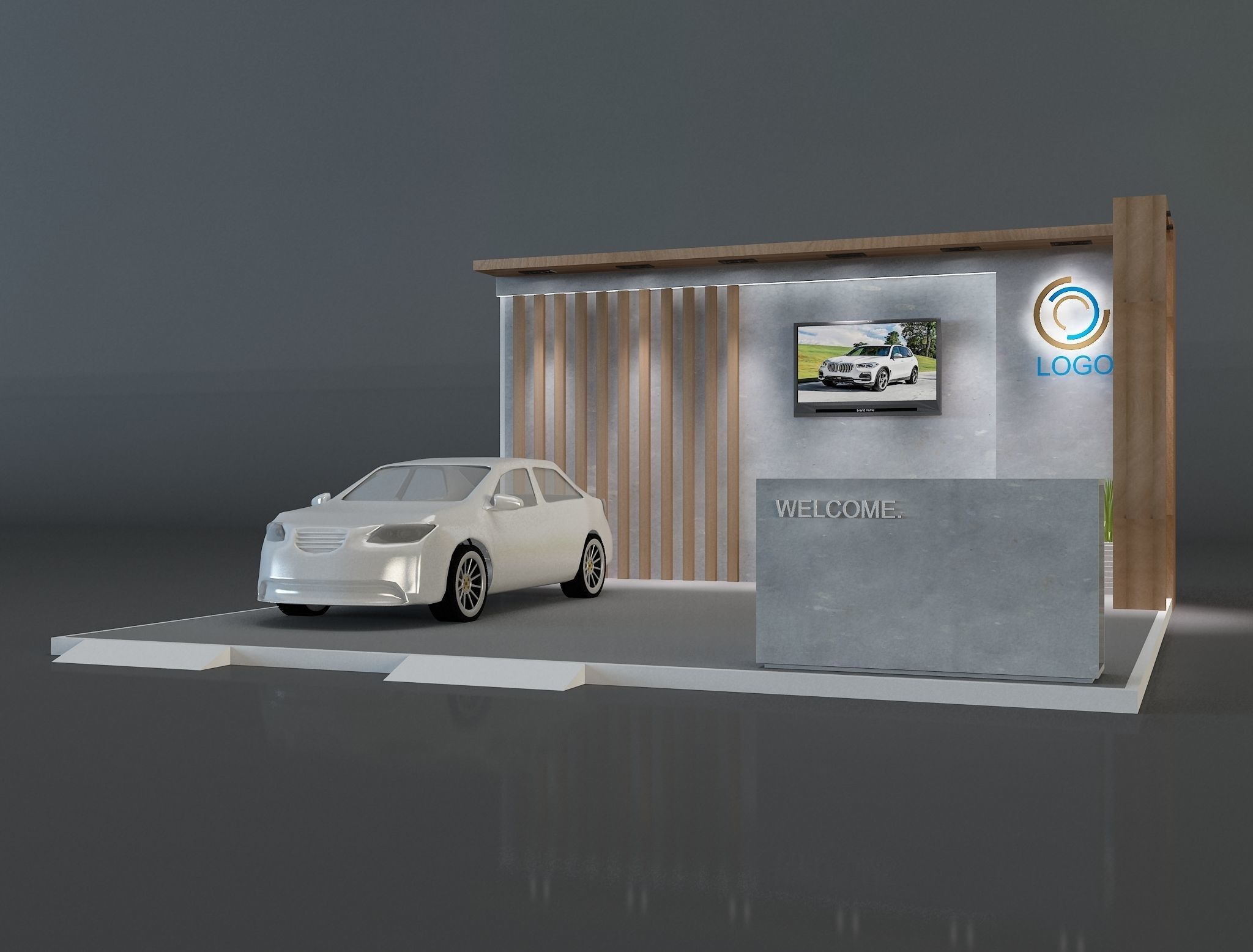 Booth Exhibition Stand a600 3D model_10