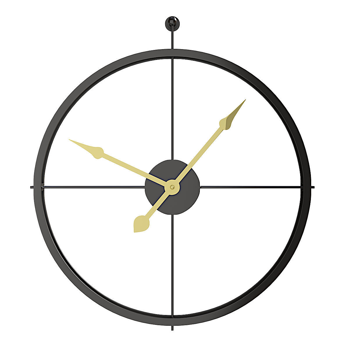 Nordic Style Wall Clock Low-poly 3D model_1
