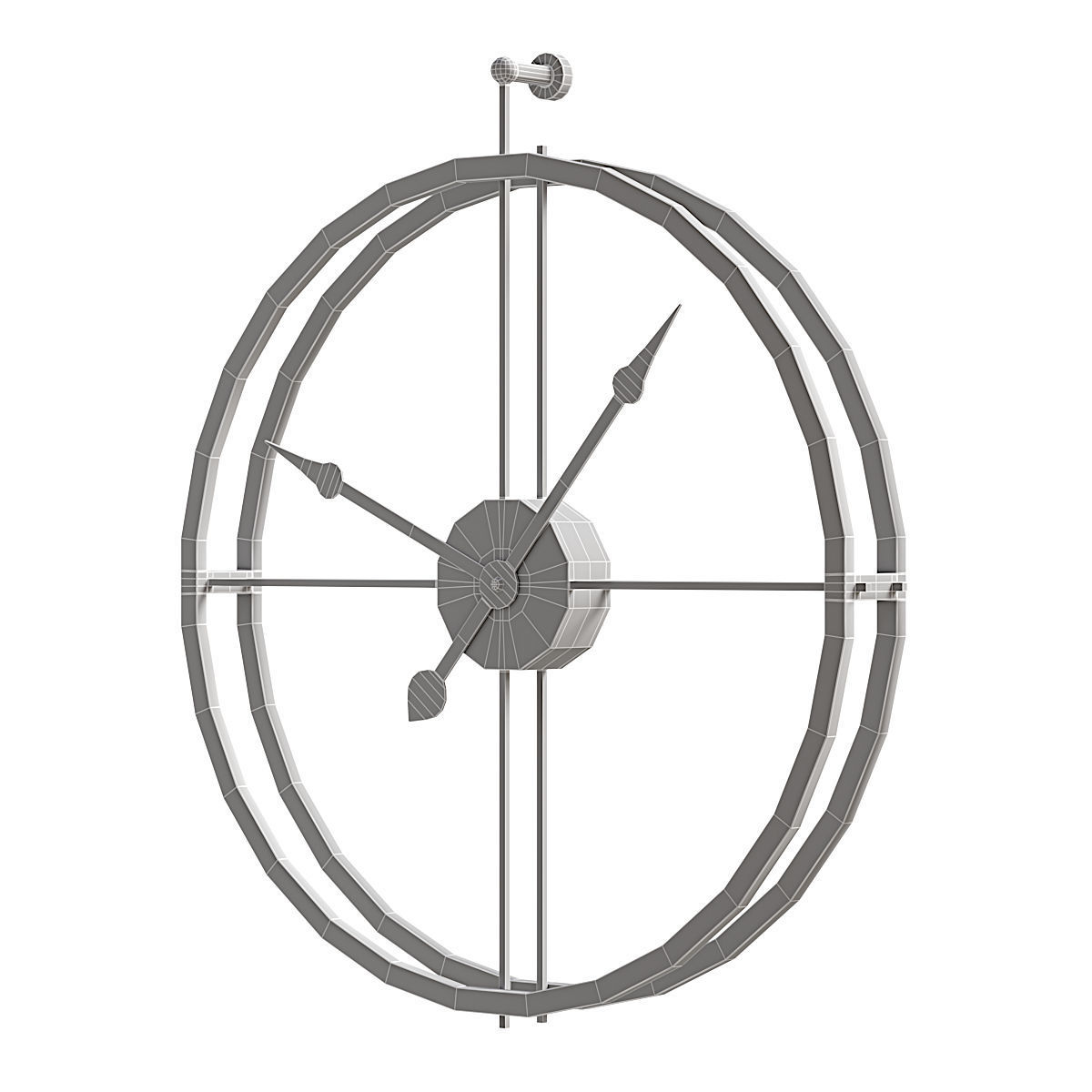 Nordic Style Wall Clock Low-poly 3D model_3