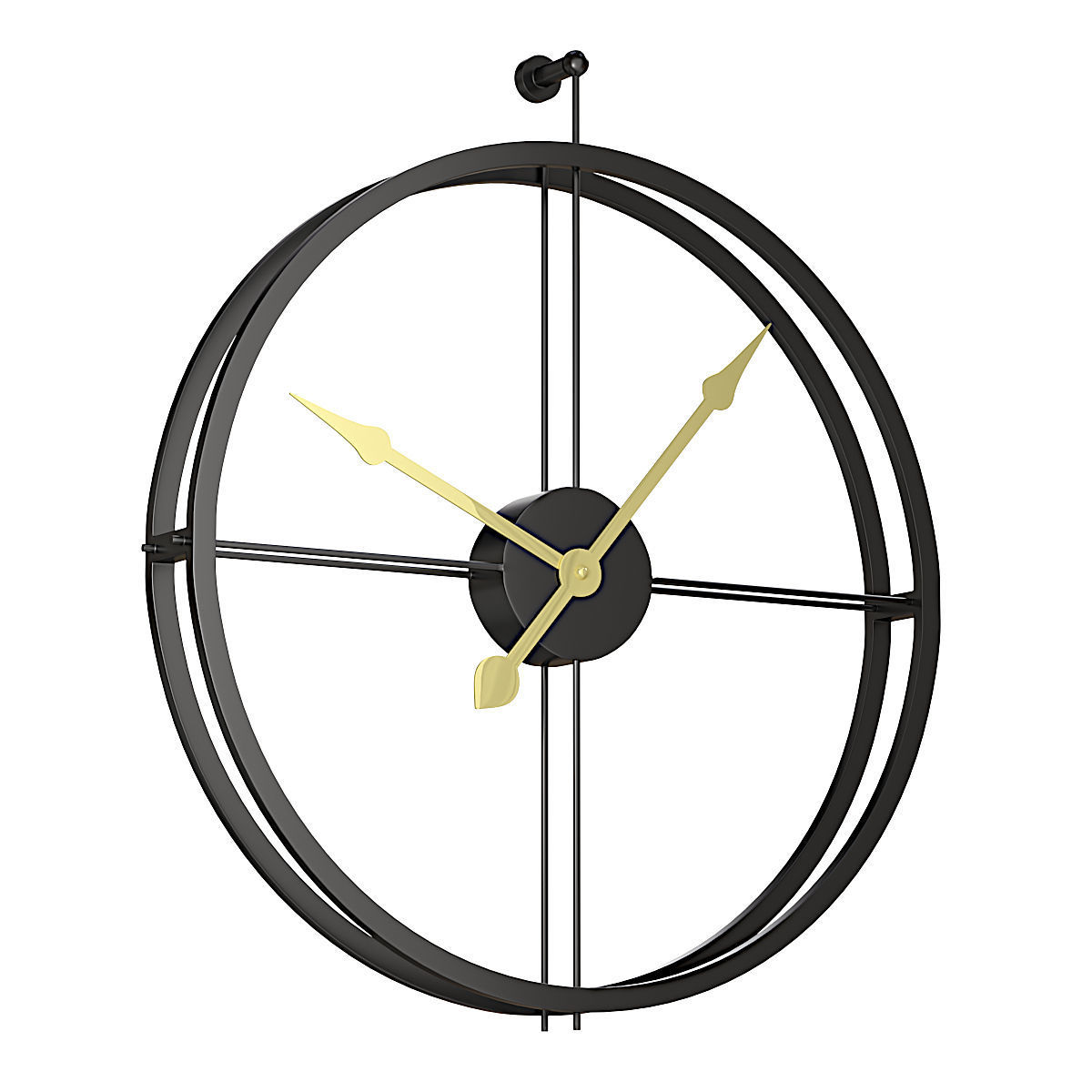 Nordic Style Wall Clock Low-poly 3D model_2