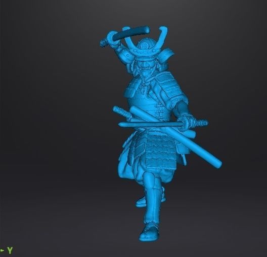 SAMURAI DUAL KATANA MINIATURE MODEL FOR FANTASY GAMES DND RPG 3D print model_8