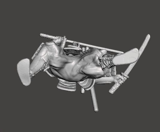 SAMURAI DUAL KATANA MINIATURE MODEL FOR FANTASY GAMES DND RPG 3D print model_5