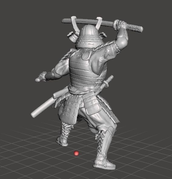 SAMURAI DUAL KATANA MINIATURE MODEL FOR FANTASY GAMES DND RPG 3D print model_3